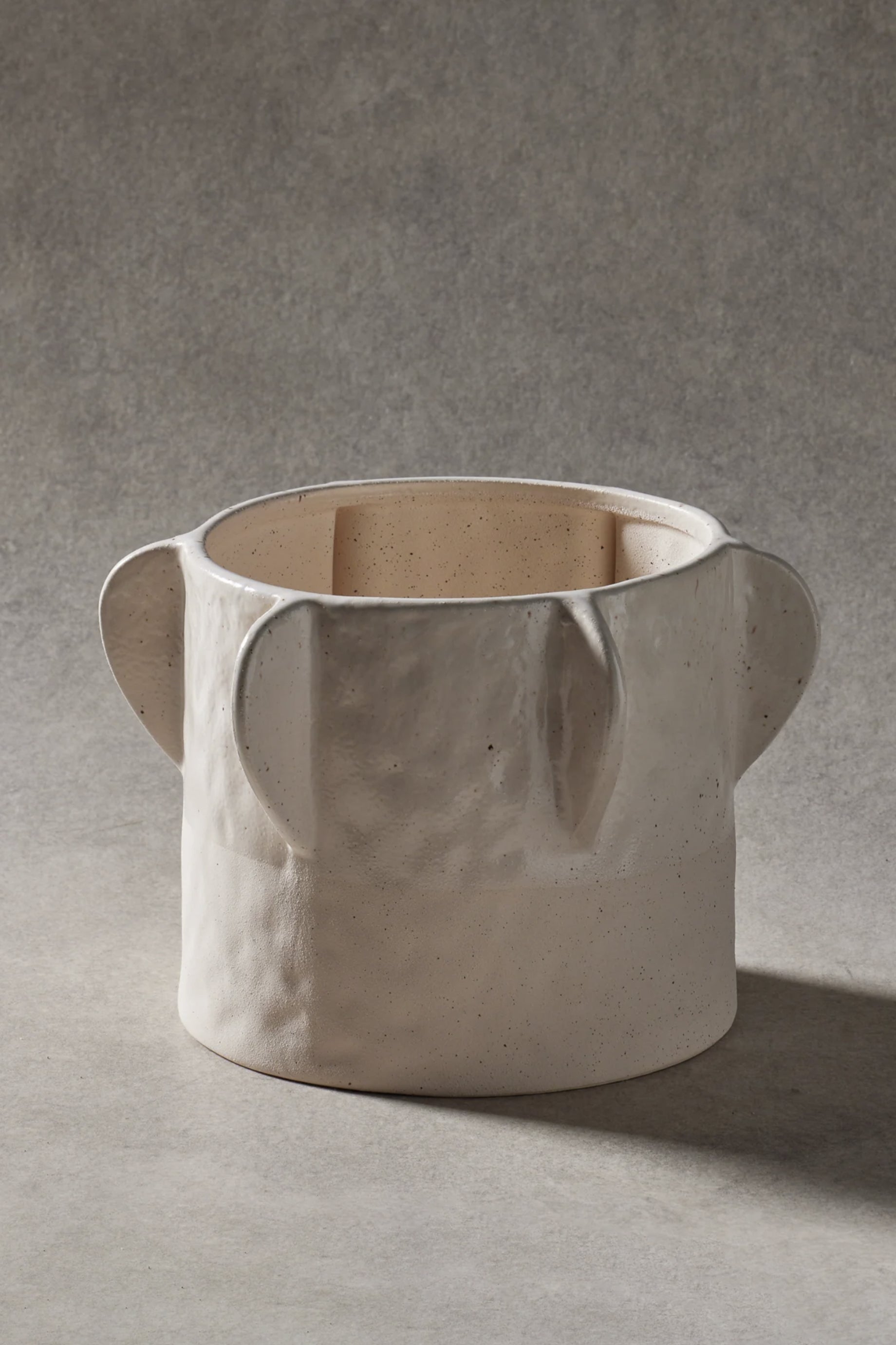 White Husk Clementine Pot - Premium Ceramic Planter for Indoor Plants, Succulents & Herbs - Perfect for Home Decor, Office Desk & Garden Aesthetics