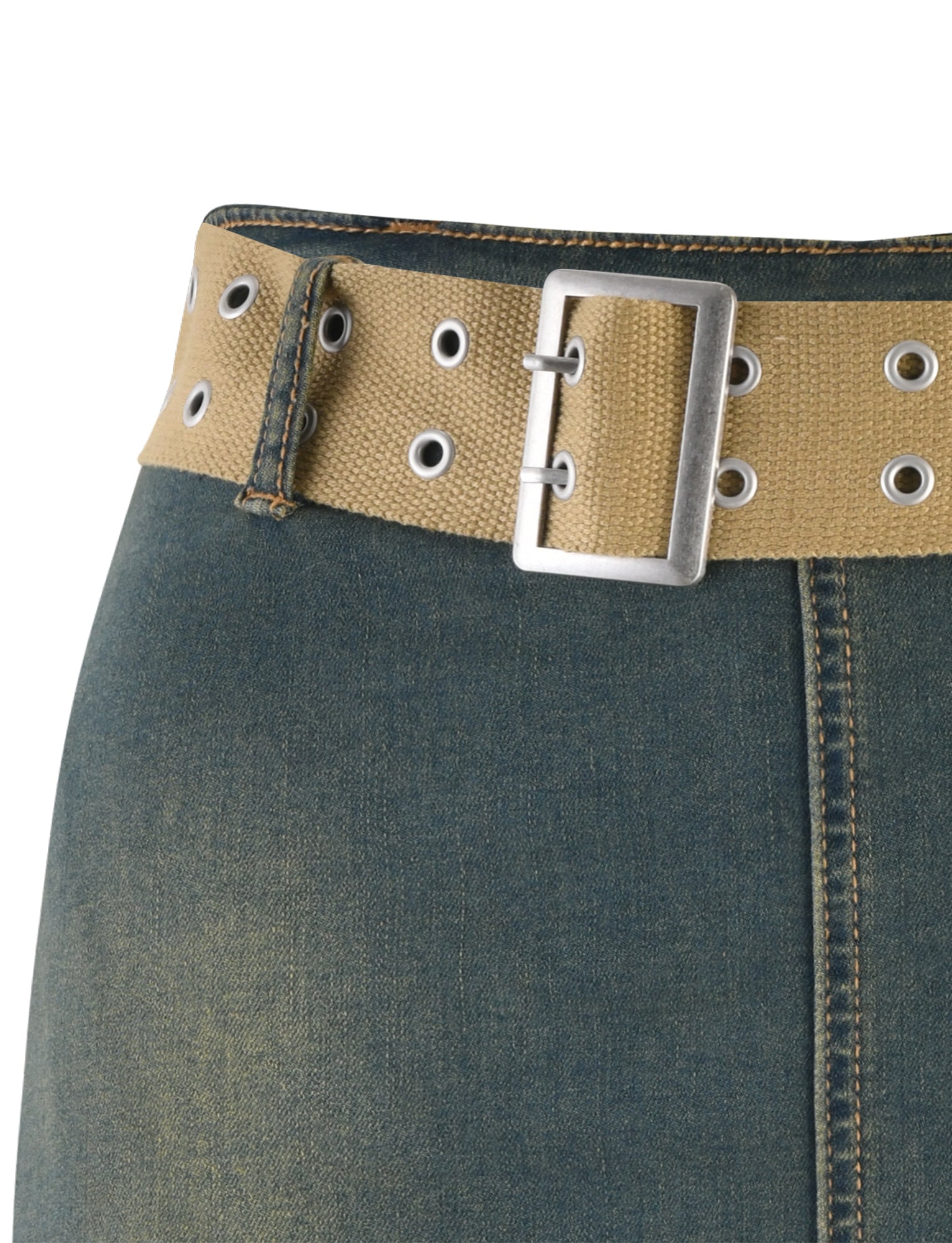 ISABEL Denim Blue Skort - Women's Stretch Comfortable Skirt Shorts Hybrid - Perfect for Casual Outings, Summer Wear & Outdoor Activities