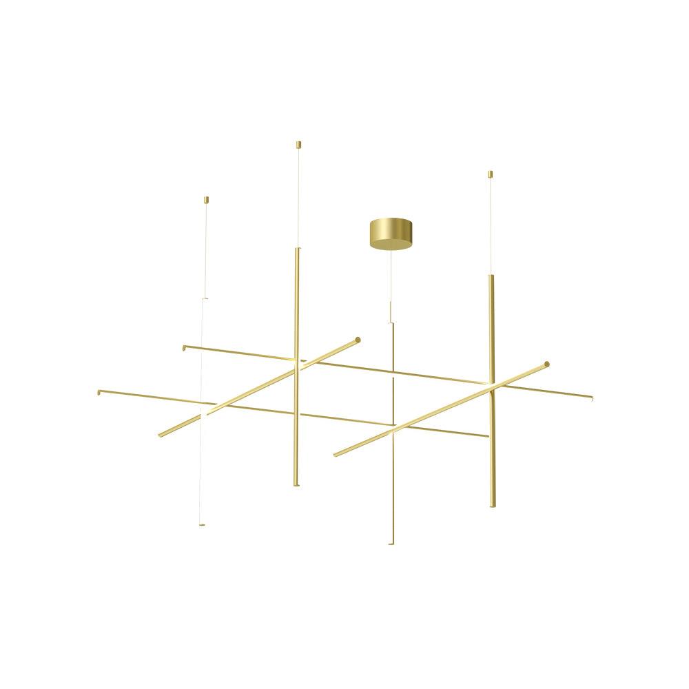 Modern Gridline Linear Chandelier - Sleek LED Pendant Lighting Fixture for Dining Room, Kitchen Island & Contemporary Home Decor