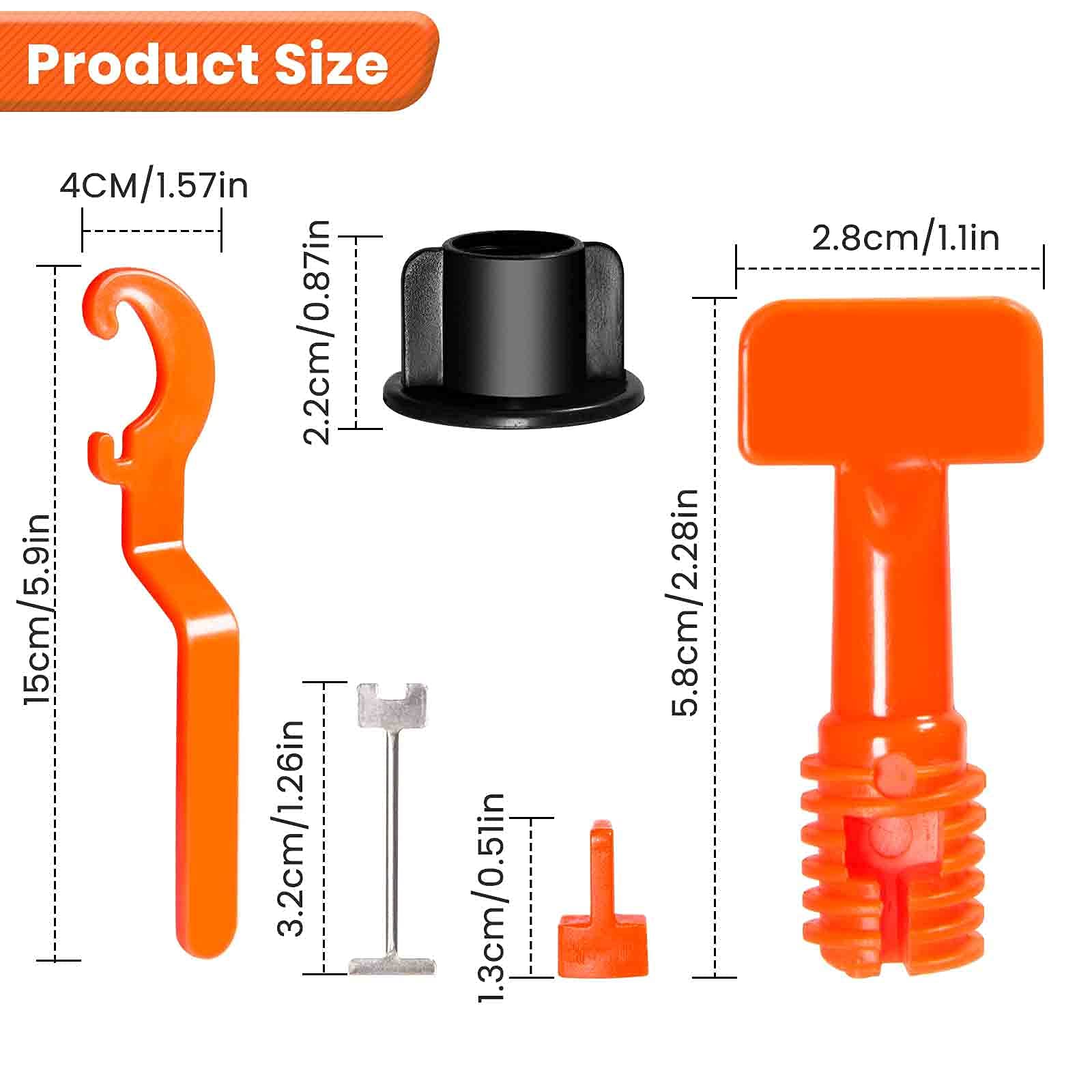 200pcs Reusable Tile Leveling System Kit with 1000pcs 1/12