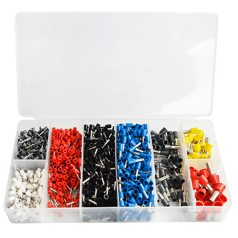 1200Pcs Bootlace Ferrule Crimper Kit - 0.25-10mm² Cord End Ratchet Crimping Tool for Electrical Wiring and DIY Projects