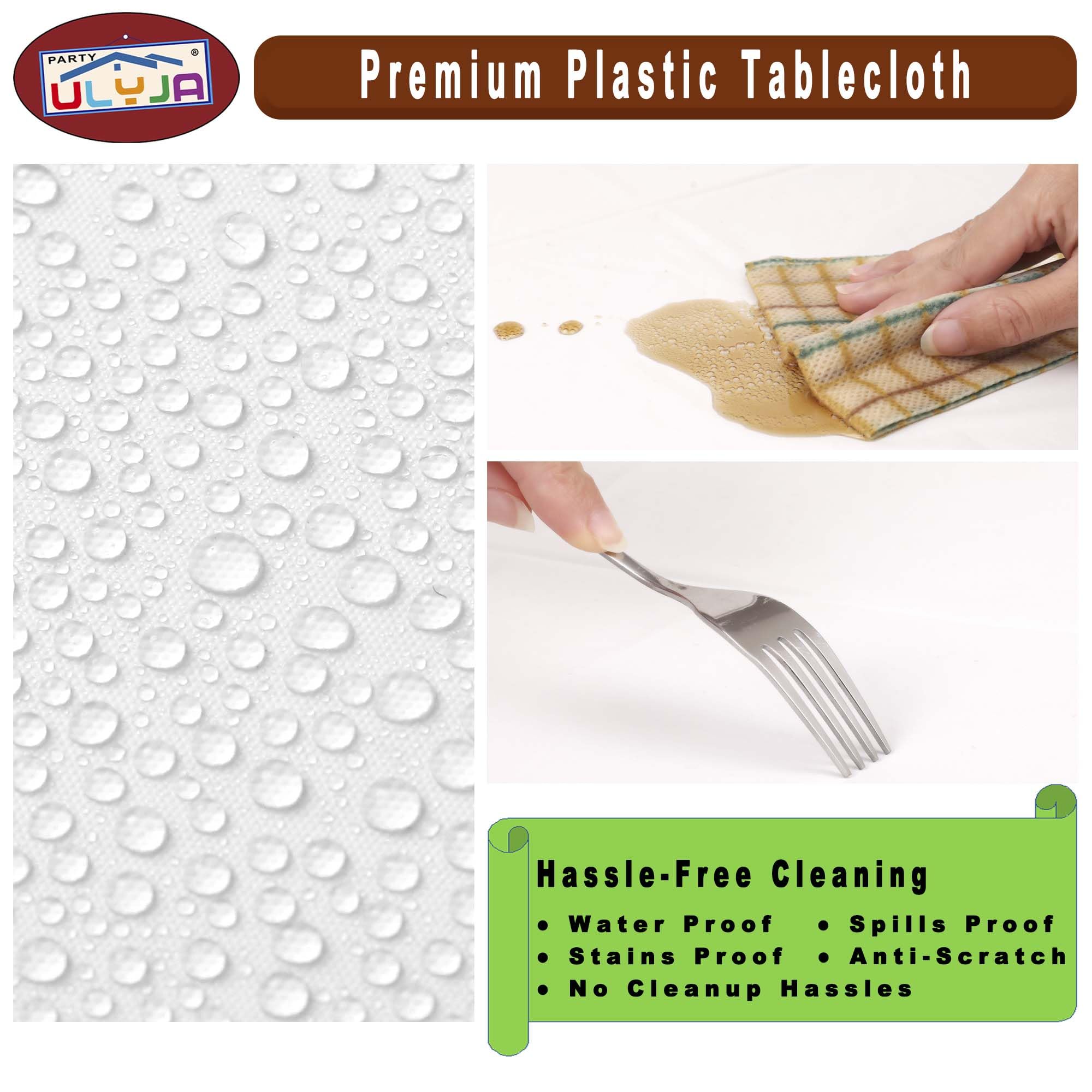 Premium 84-Inch Disposable Plastic Tablecloths 3-Pack - Fresh Mint Decorative Round Table Covers for Dining, Kitchen, Party & Outdoor Events