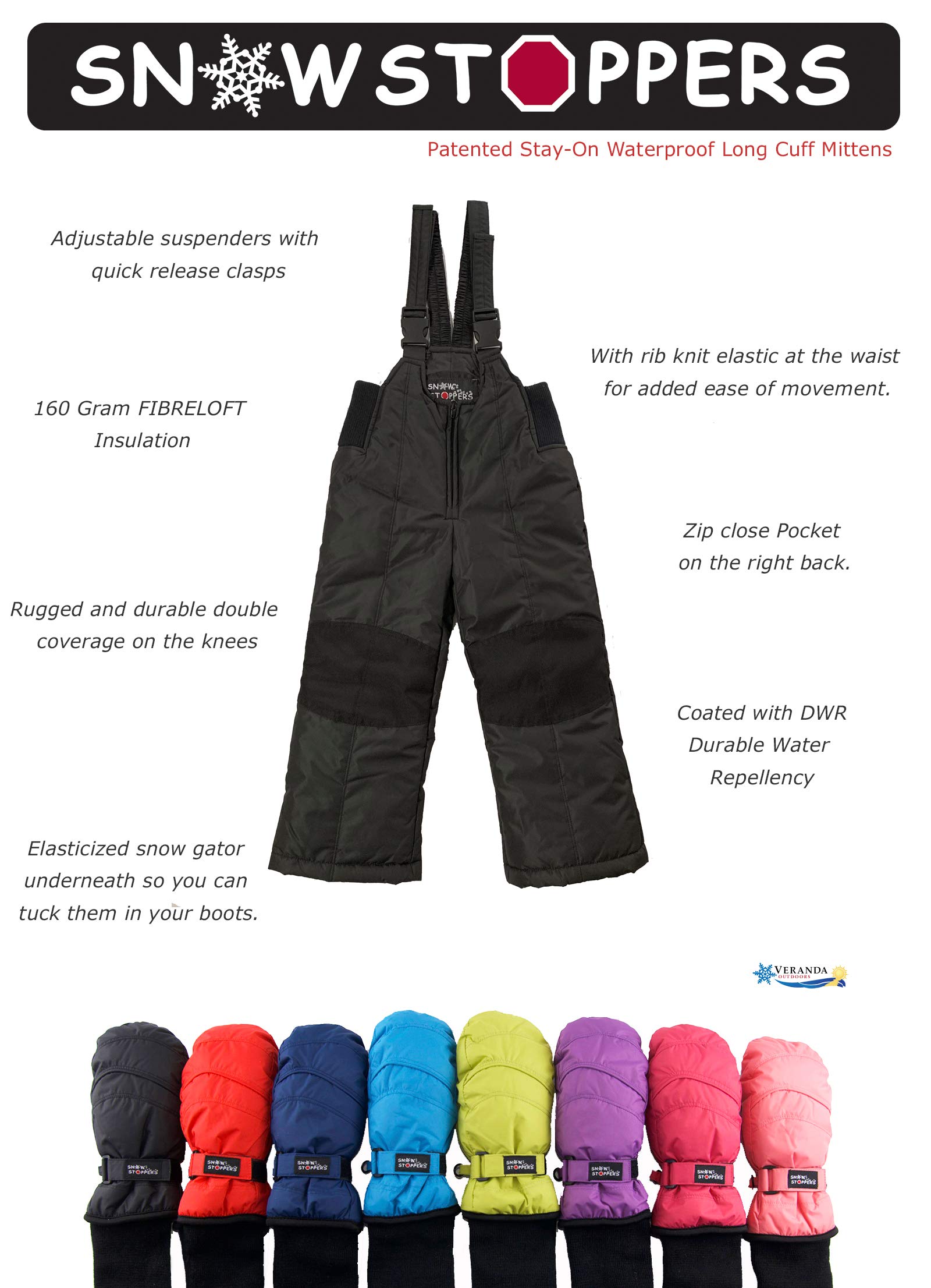 SnowStoppers Waterproof Snow Pants & Ski Bibs for Men & Women - Warm Winter Skiing & Snowboarding Gear for Outdoor Adventures