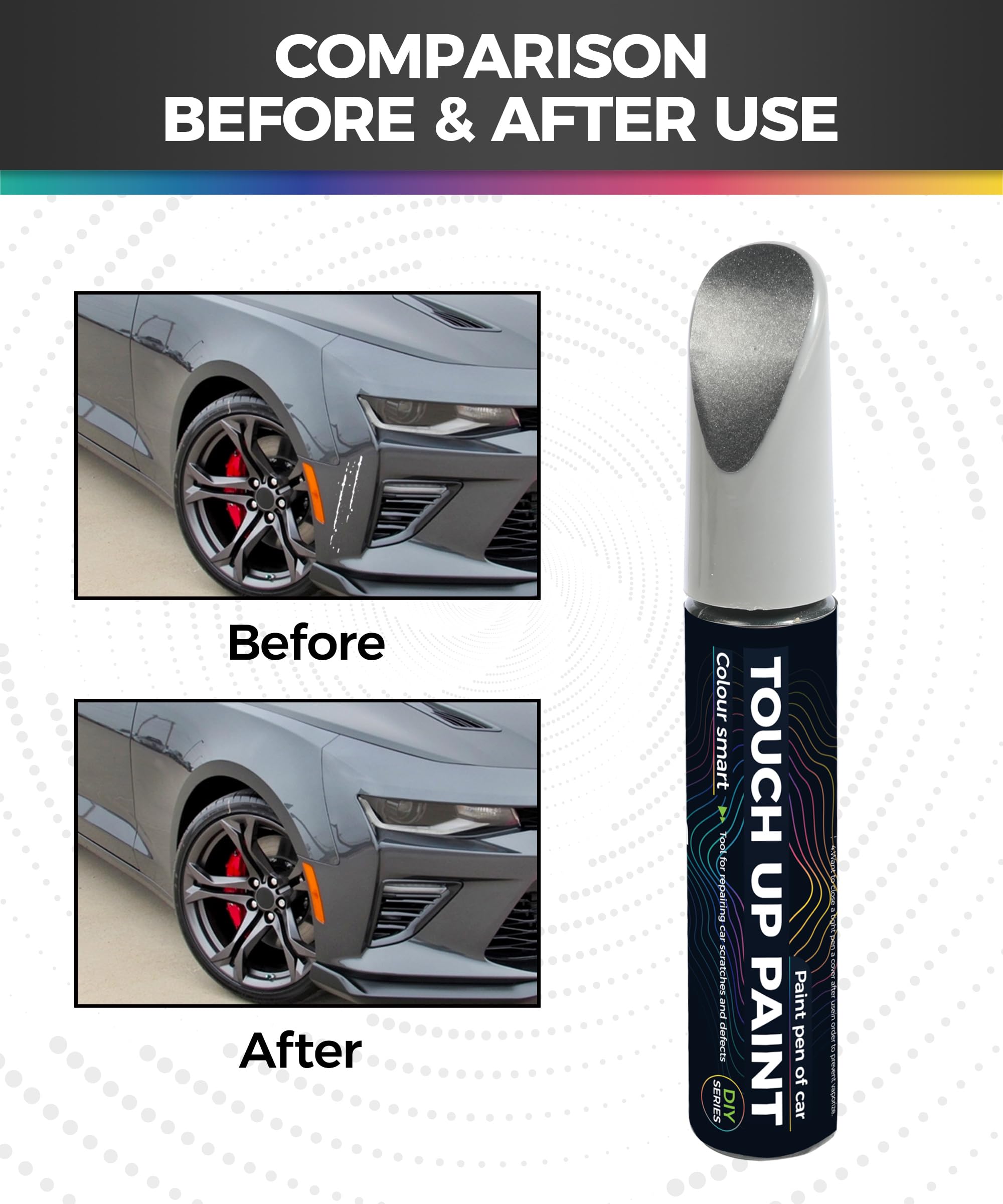 Touch Up Paint Pen for Cars - Automotive Scratch Repair Pen, Car Accessories for Removing Scratches (Gray) | Perfect for DIY Car Scratch Fixes & Minor Paint Damage Repair