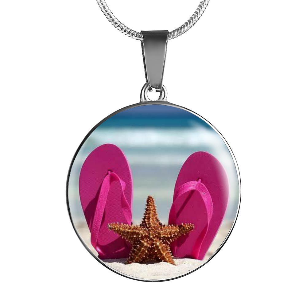 Trendy Flip Flops & Starfish Necklace Set - Beach Vacation Essentials for Women | Perfect for Summer Outfits, Pool Parties & Coastal Getaways