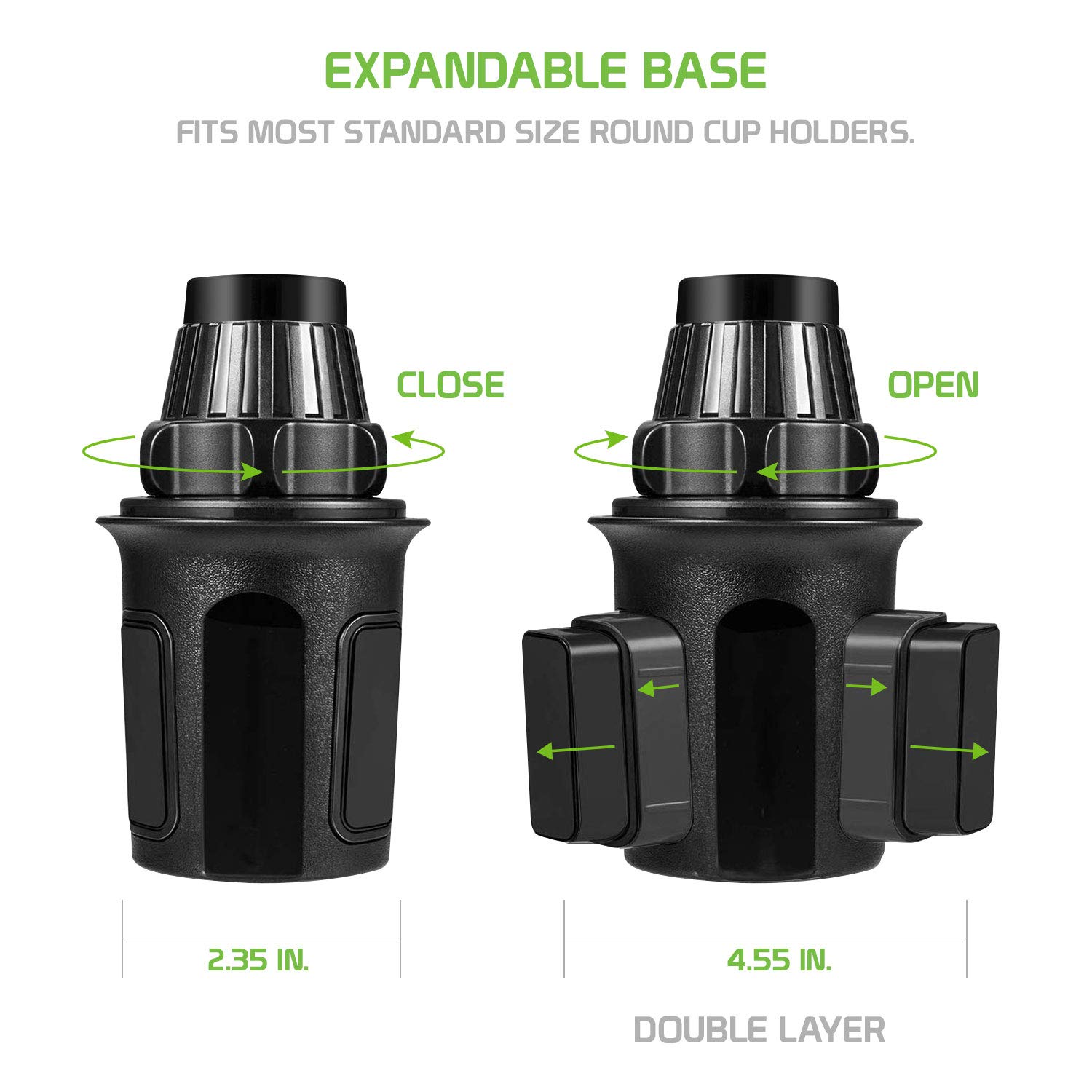 Car Cup Holder Phone Mount for iPhone & Android - Universal Phone Holder Cradle Compatible with Tesla Model 3/Y - Perfect for Road Trips & Hands-Free Driving