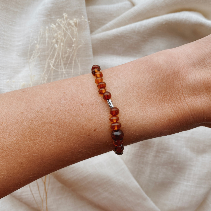 Amber Bracelet for Women - Natural Baltic Amber Beads for Stress Relief & Energy Balance | Perfect for Meditation, Yoga & Daily Wellness