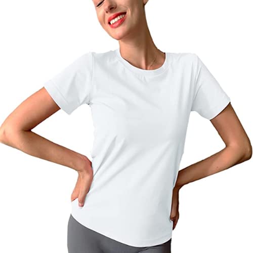 Women's Basic Crew Neck Short Sleeve T-Shirts - Soft, Breathable & Quick-Dry Cotton Tees for Everyday Wear | Perfect for Workouts, Casual Outfits & Summer Activities