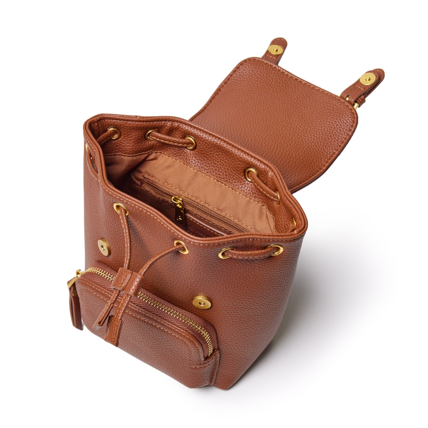 Mini Pebble Crossbody Backpack for Women - Stylish Brown Leather Shoulder Bag for Travel, Work & Daily Use