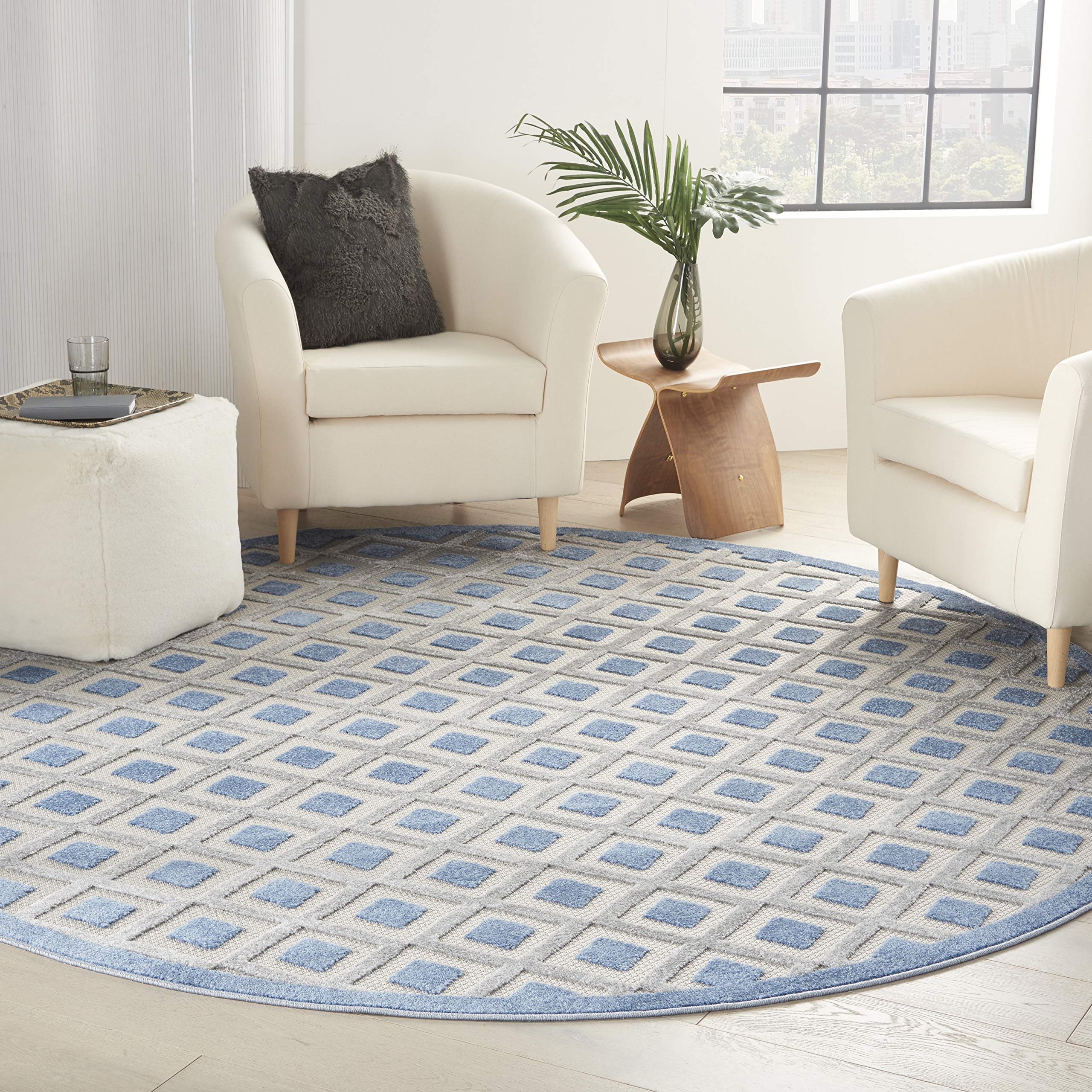 Nourison Aloha Indoor/Outdoor Blue/Grey 7'10
