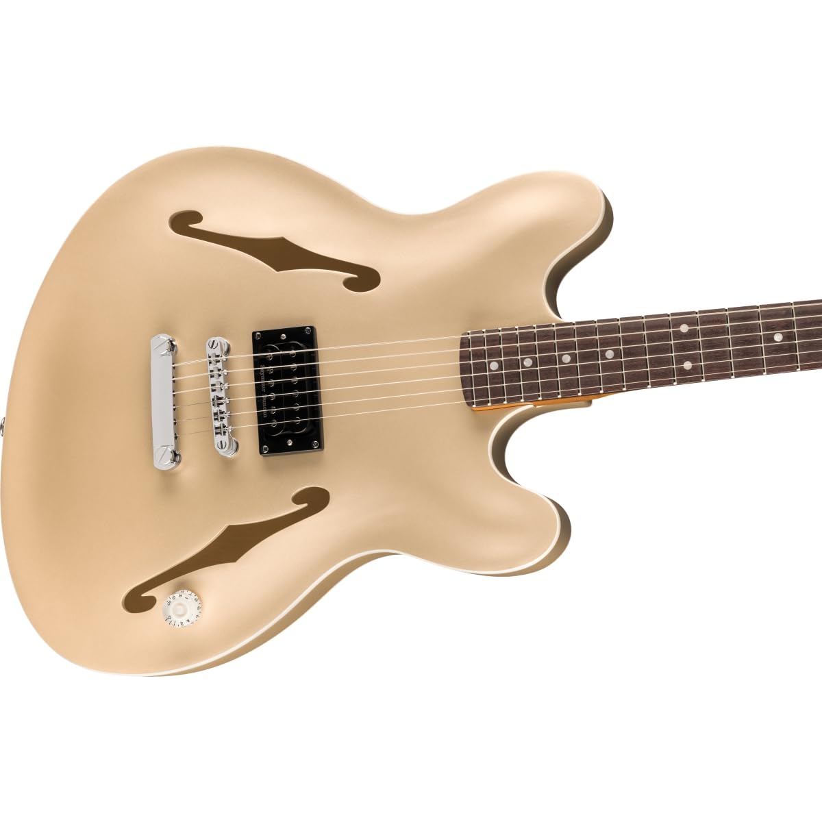 Fender Tom DeLonge Starcaster Semi-Hollow Body Electric Guitar - Satin Shoreline Gold Finish | Signature Model for Punk Rock & Alternative Music Performances