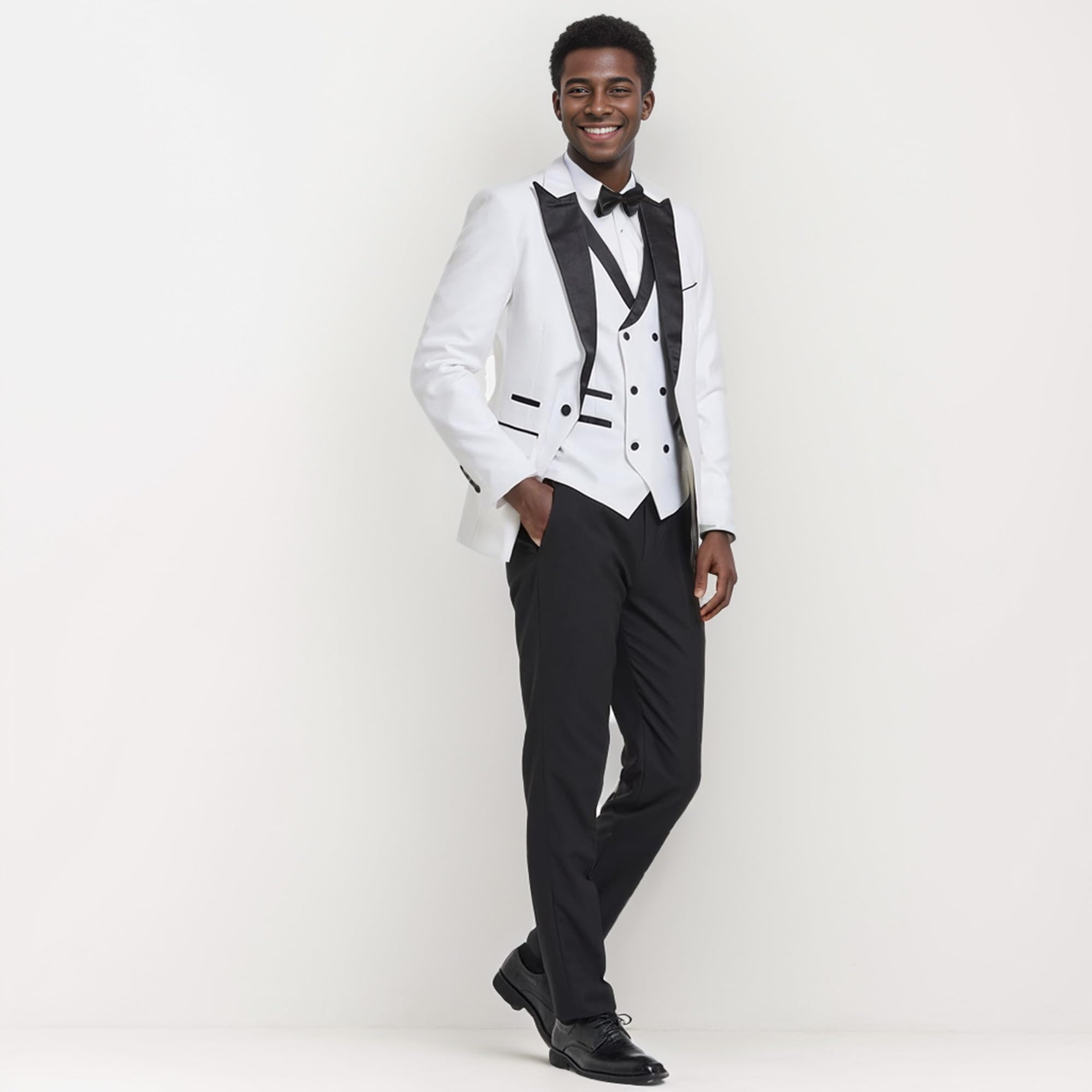 Men's Slim Fit 3 Piece Tuxedo Suit Set - Formal Wedding & Prom Tuxedo for Groom, Best Man & Groomsmen - Perfect for Black Tie Events, Evening Galas & Special Occasions