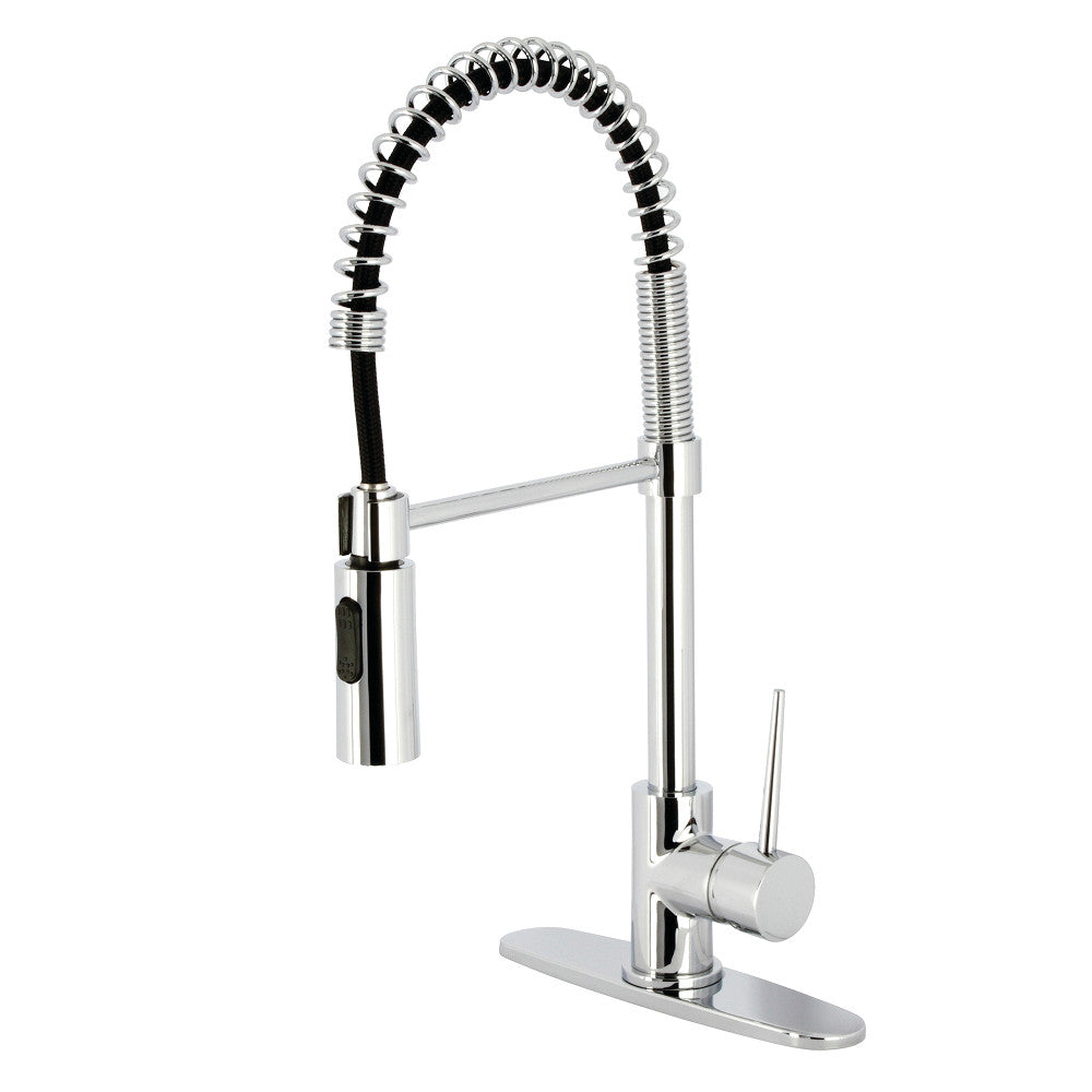 Gourmetier LS8777NYL Single Handle Kitchen Faucet with Pull Down Sprayer - Modern Pre-Rinse Sink Faucet for New York Style Kitchens | Perfect for Washing Dishes, Filling Pots & Cleaning Countertops