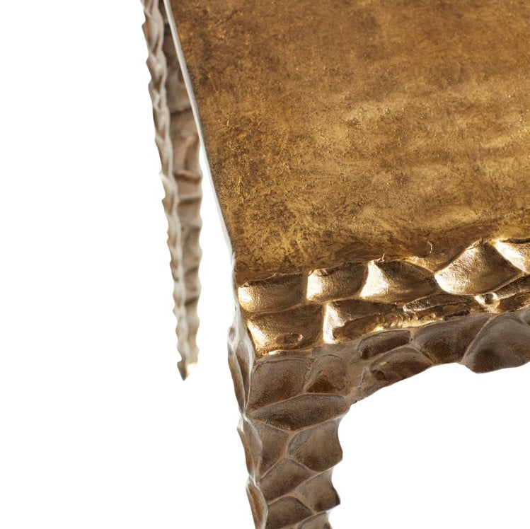 Cyan Design 11328 Imprint Side Table - Antique Brass Finish - Modern Accent Table for Living Room, Bedroom & Office Decor
