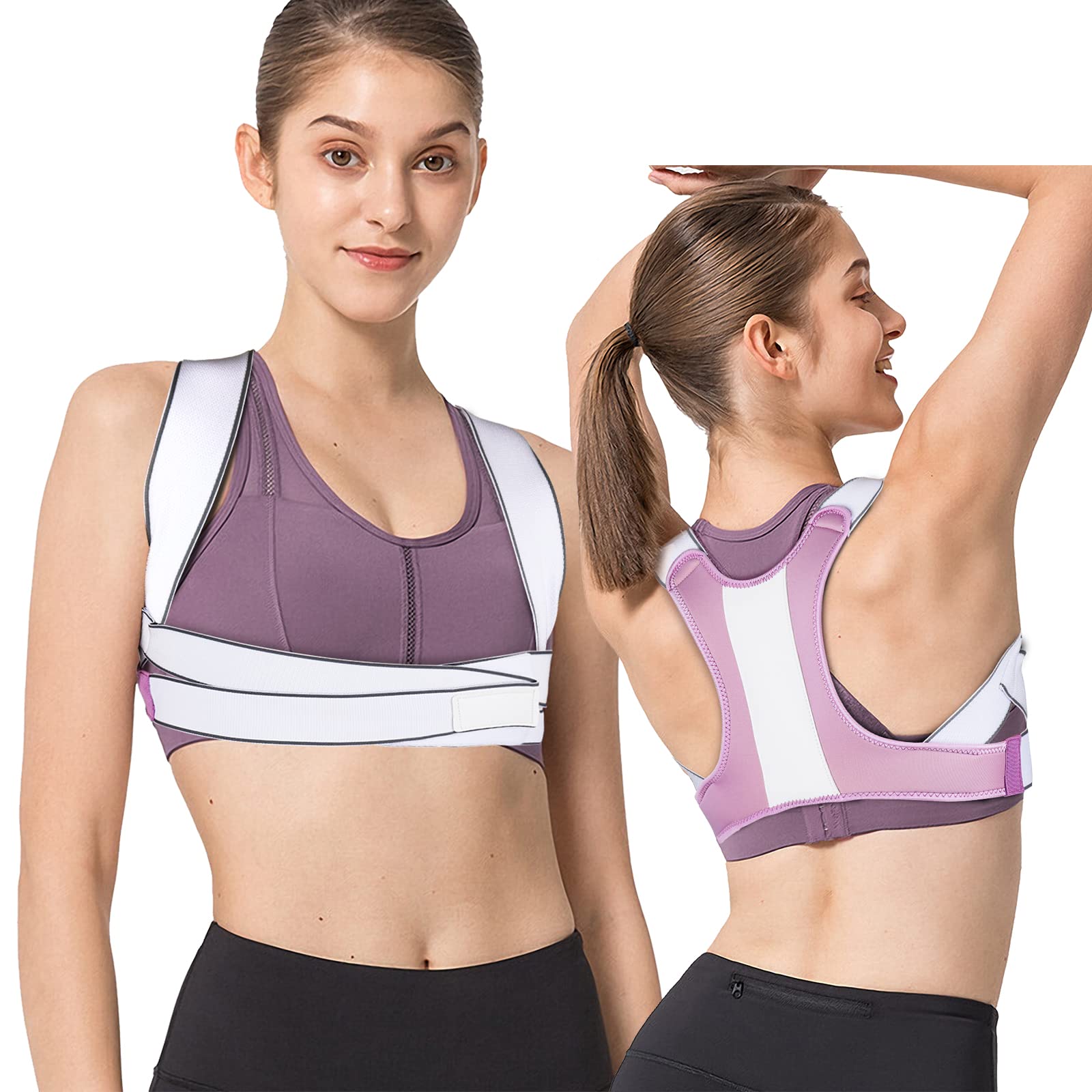 Chlffua Posture Corrector for Women & Men - Adjustable Back Brace for Pain Relief, Comfortable & Breathable Upper Back Support - Corrects Posture, Relieves Shoulder & Spine Pain - Ideal for Office Work, Driving & Daily Activities (Size S)