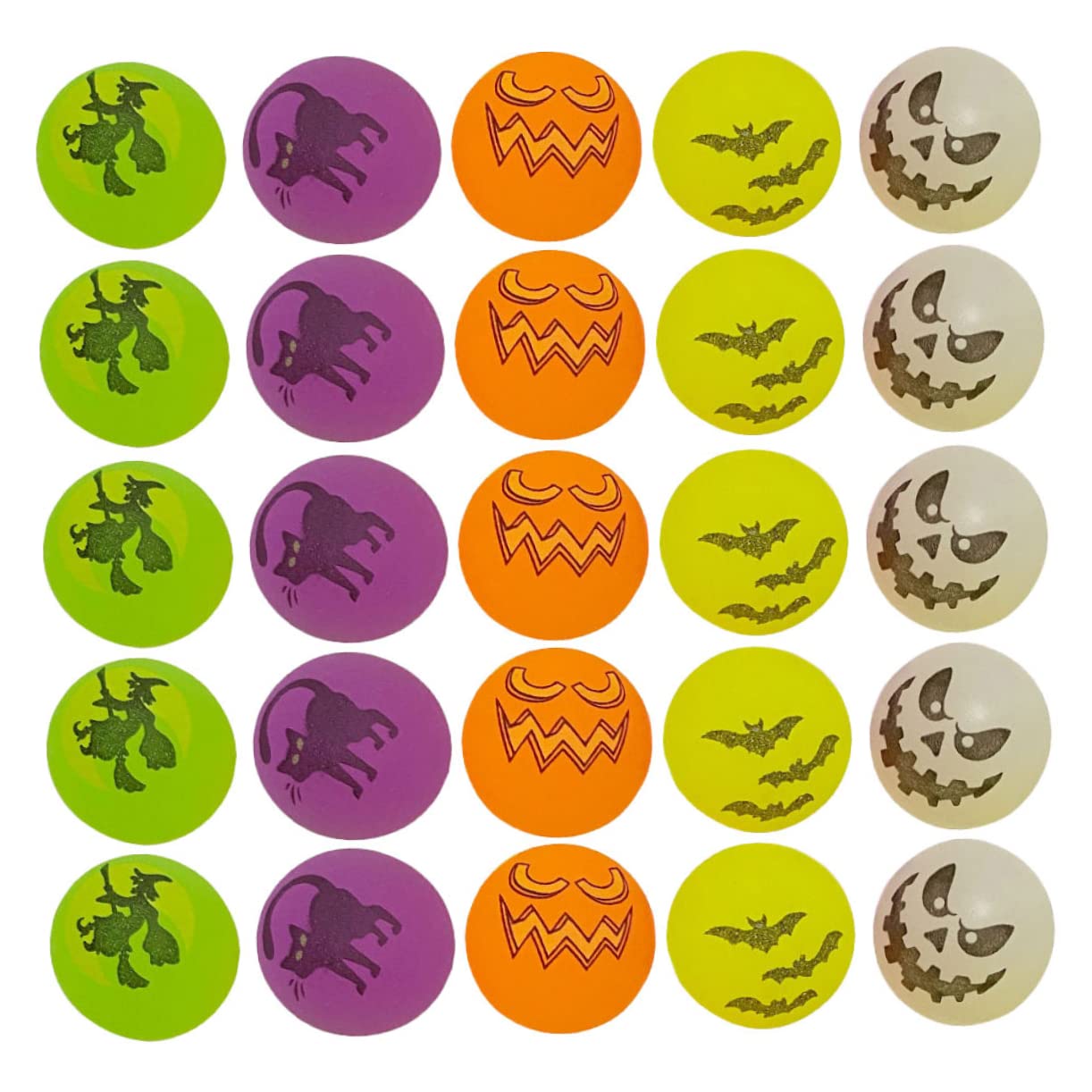 HOOTNEE 20-Pack Glow in The Dark Bouncy Balls - Halloween Party Favors, Kids Birthday Party Supplies, Rubber Bouncing Balls for Outdoor Games & Nighttime Play