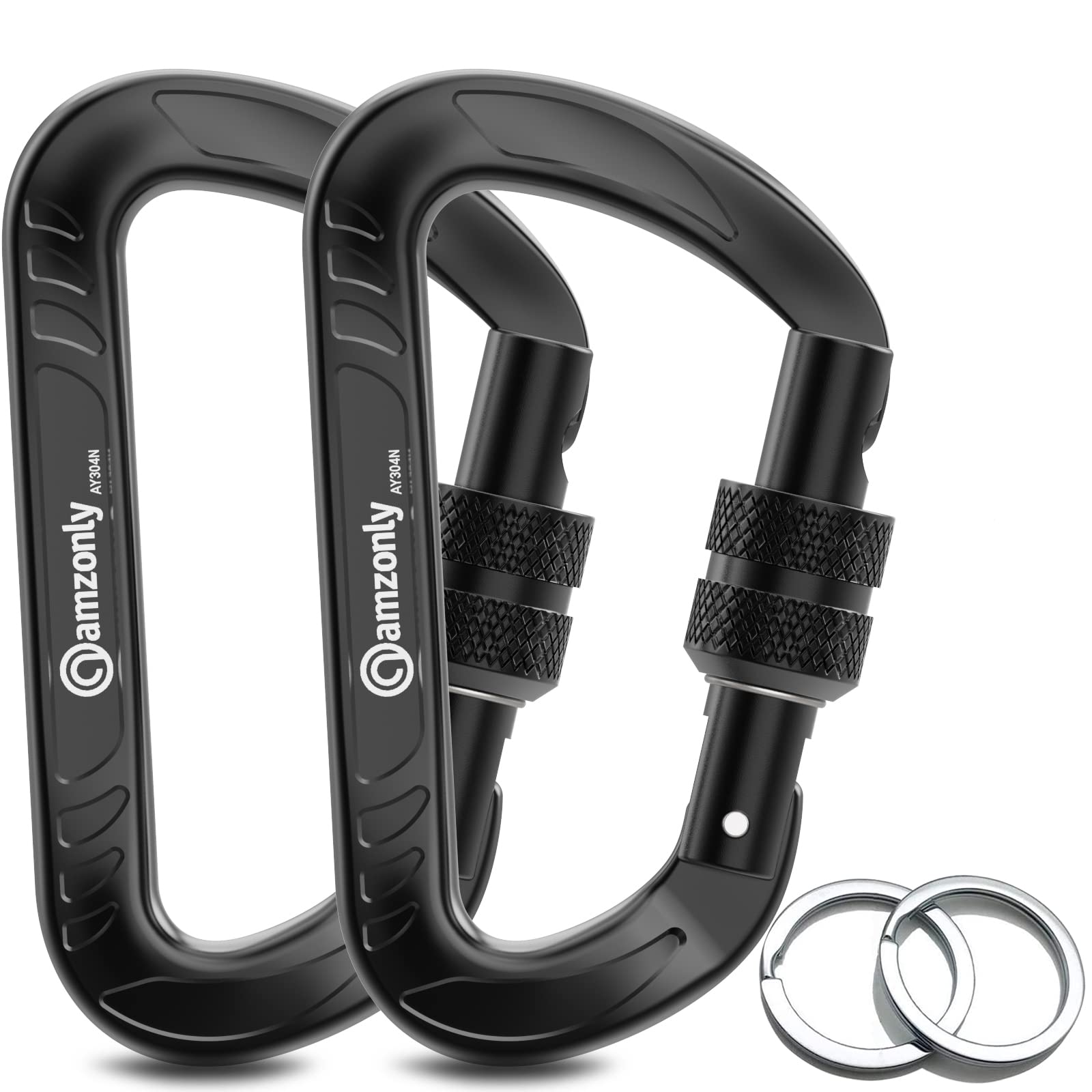 Heavy Duty Lightweight Locking Carabiner Clips - D Ring for Camping, Hiking, Outdoor, Gym & Hammocks | Secure Small Carabiners for Dog Leash, Harness & Key Chains | Perfect for Backpacking, Rock Climbing & Outdoor Gear Organization