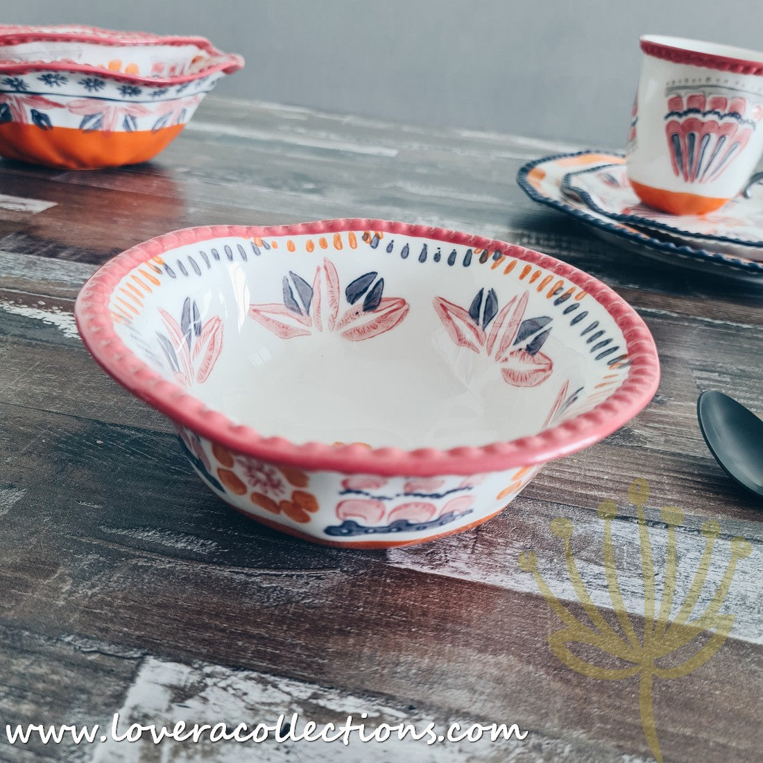 Afrocentric Orange Dinnerware Set - Elegant Ceramic Plates & Bowls for African-Themed Dining - Perfect for Family Dinners, Cultural Events & Restaurant Decor