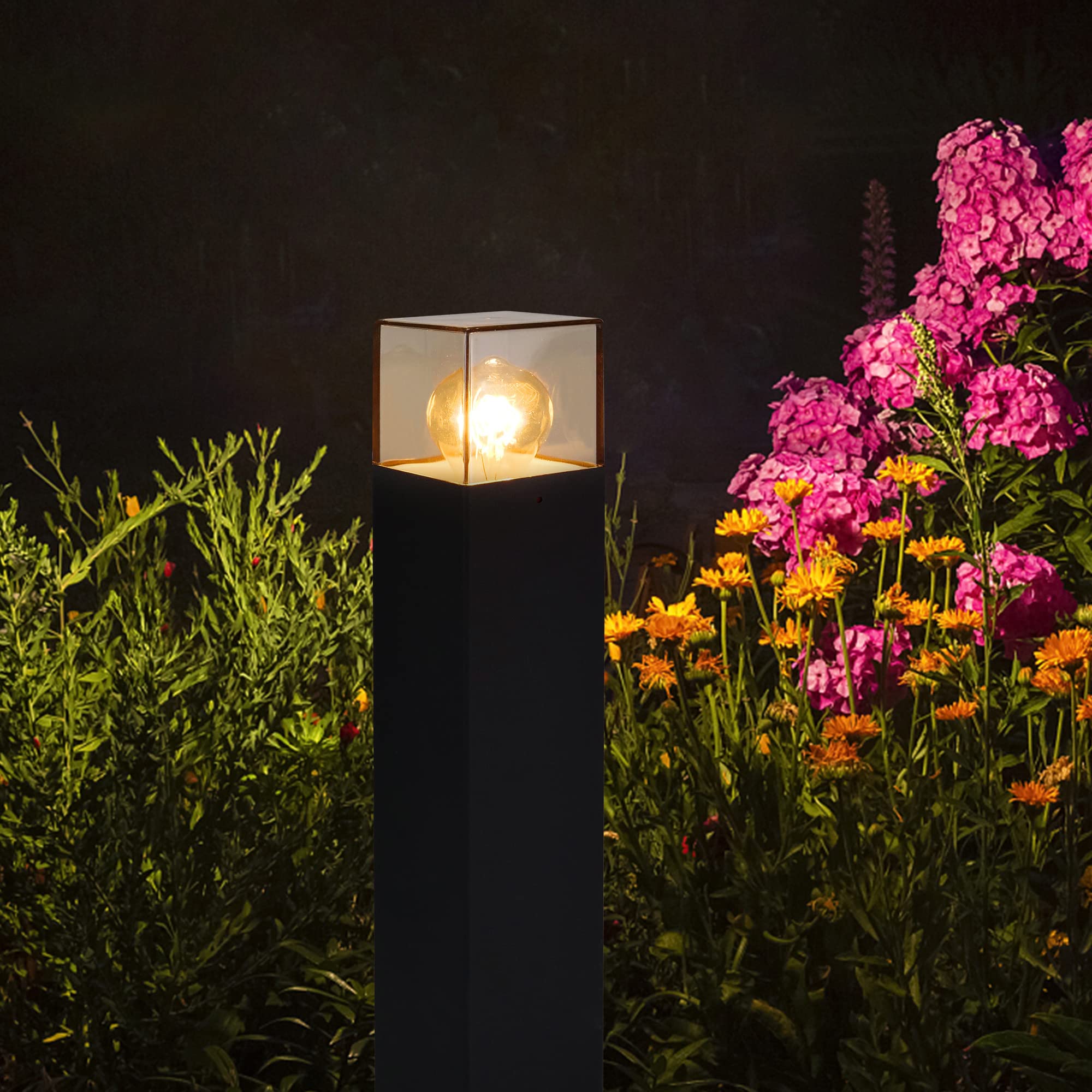 Modern Black E26 Outdoor Pathway Lights - IP44 Waterproof Aluminum Landscape Lighting with Lampshade, 120V 31