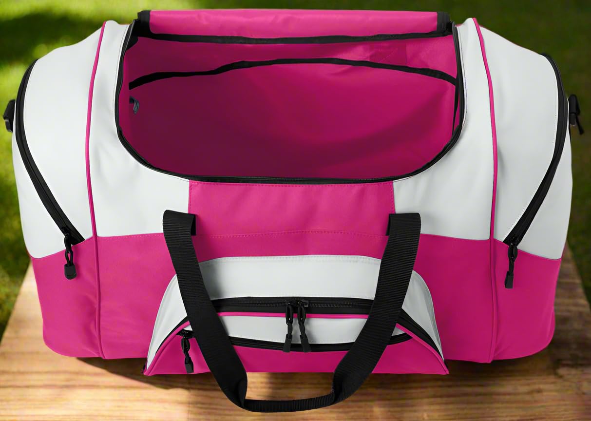 Kansas State Wildcats Large Duffle Bag - K-State Gym Bag, Travel Suitcase in Purple & Pink - Perfect for College, Sports, Gym & Weekend Getaways