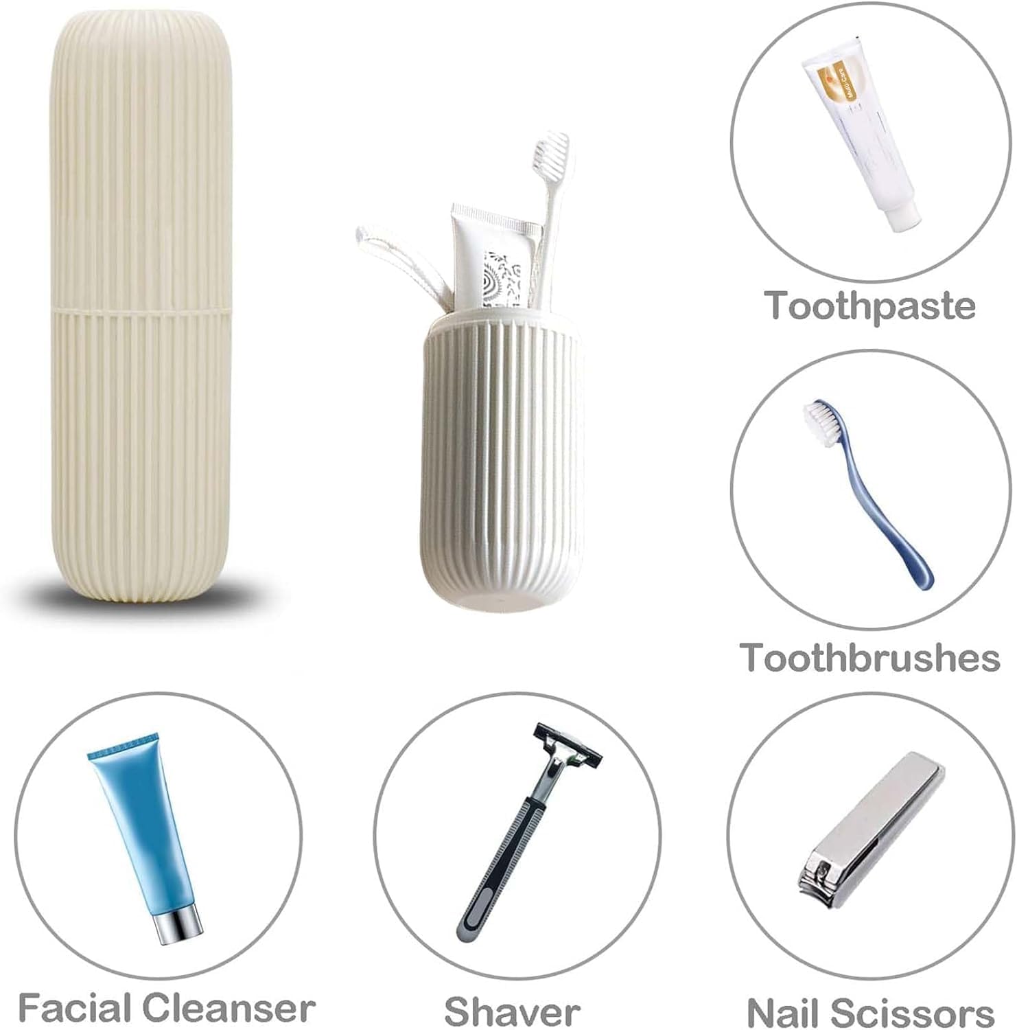 Waterproof Travel Soap Case & Toothbrush Holder Set - Compact Plastic Soap Dish with Handle for Shower, Camping & Gym - Multicolor Travel Accessories for Toiletries Organization