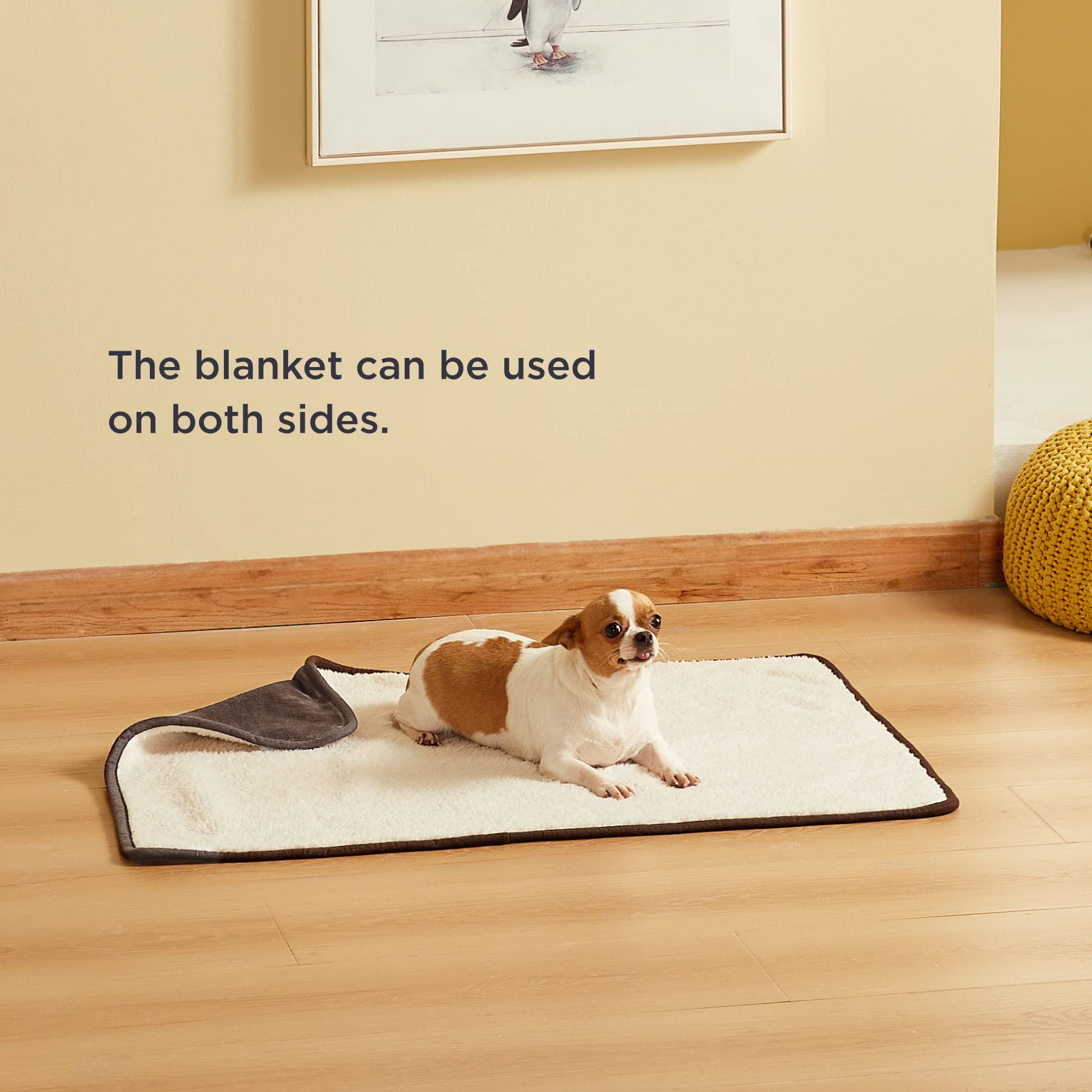 Bedsure Waterproof Dog Blankets for Small Dogs & Cats - Washable Sherpa Fleece Pet Blanket, Soft Plush Reversible Throw for Couch & Furniture Protection, 25x35 Inches, Coffee Brown - Perfect for Sofas, Beds & Car Rides