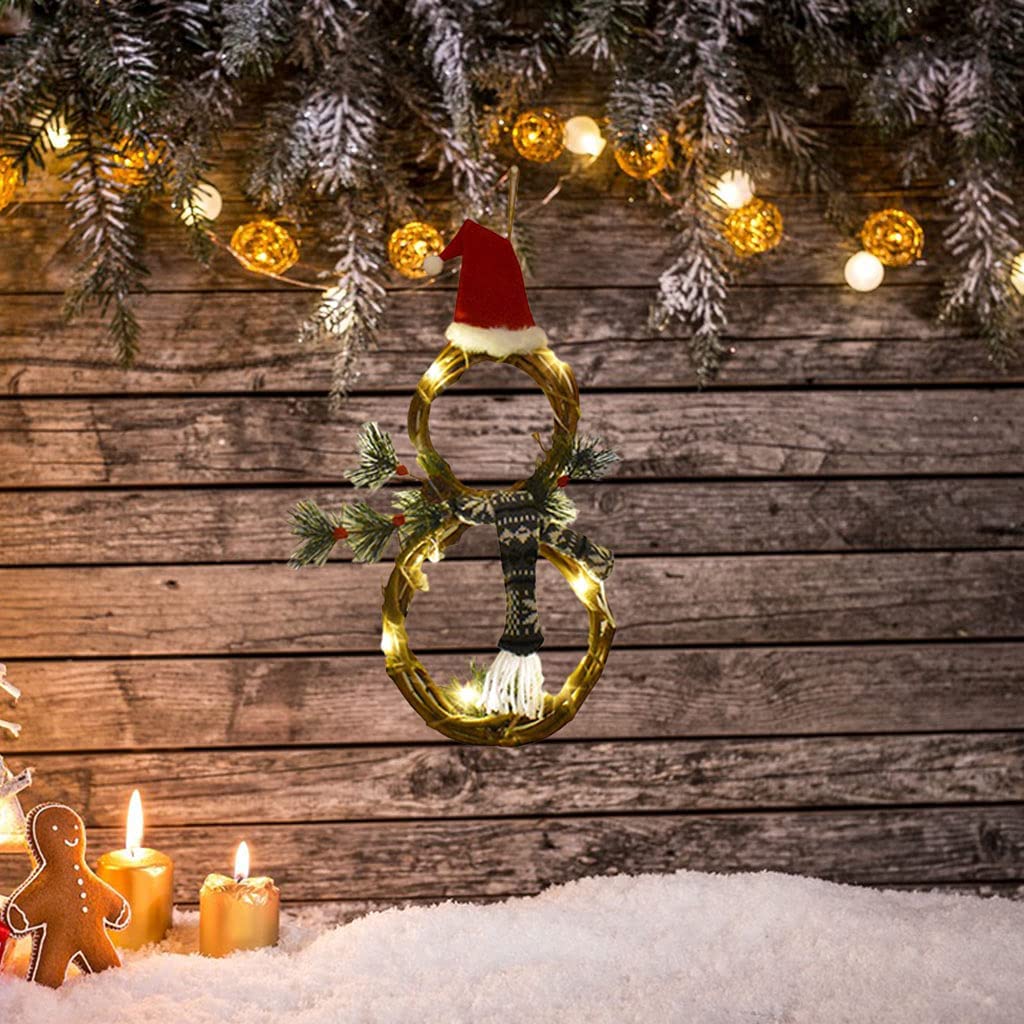 LED Christmas Garland with Snowman - Grey Scarf Lights for Home, Party & Garden Decor
