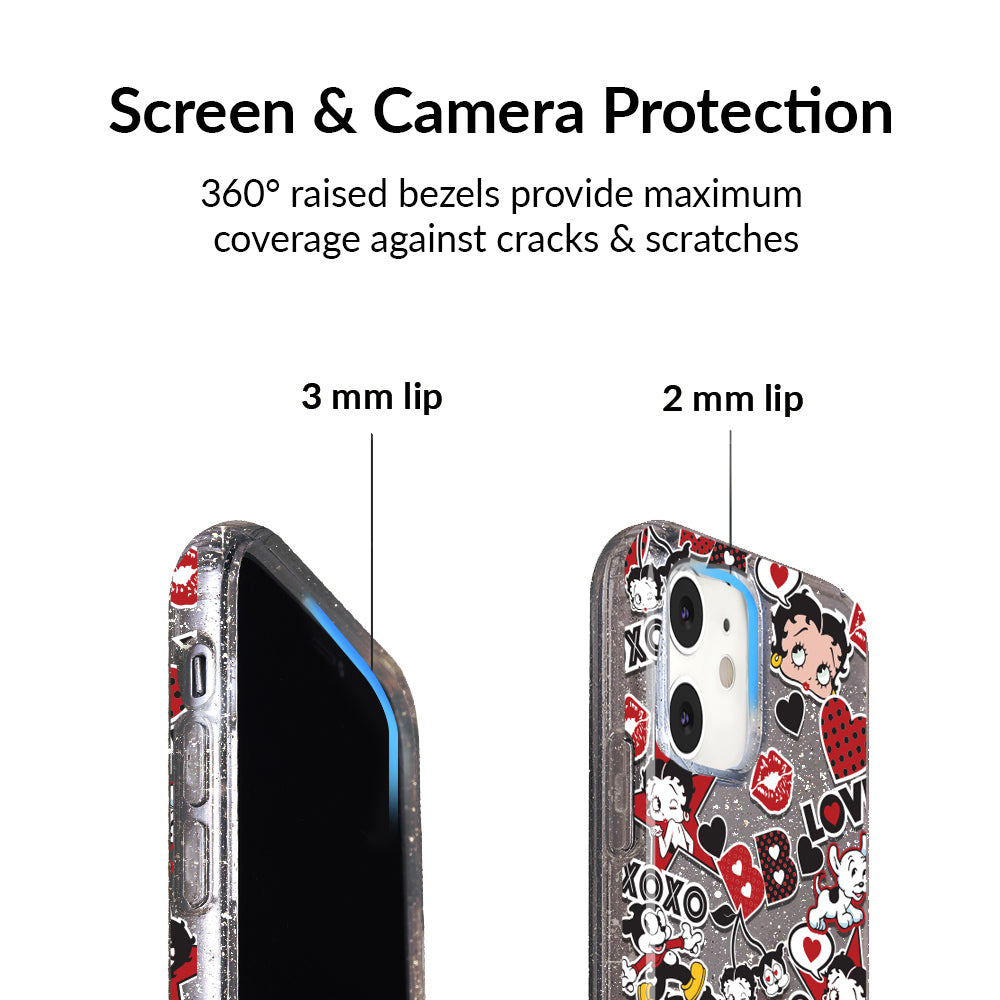 Betty Boop Glitter iPhone Case - Stylish & Protective Phone Cover for iPhone 13/14/15 Pro Max, Sparkly Fashion Accessory - Perfect for Parties, Daily Use & Gift Giving