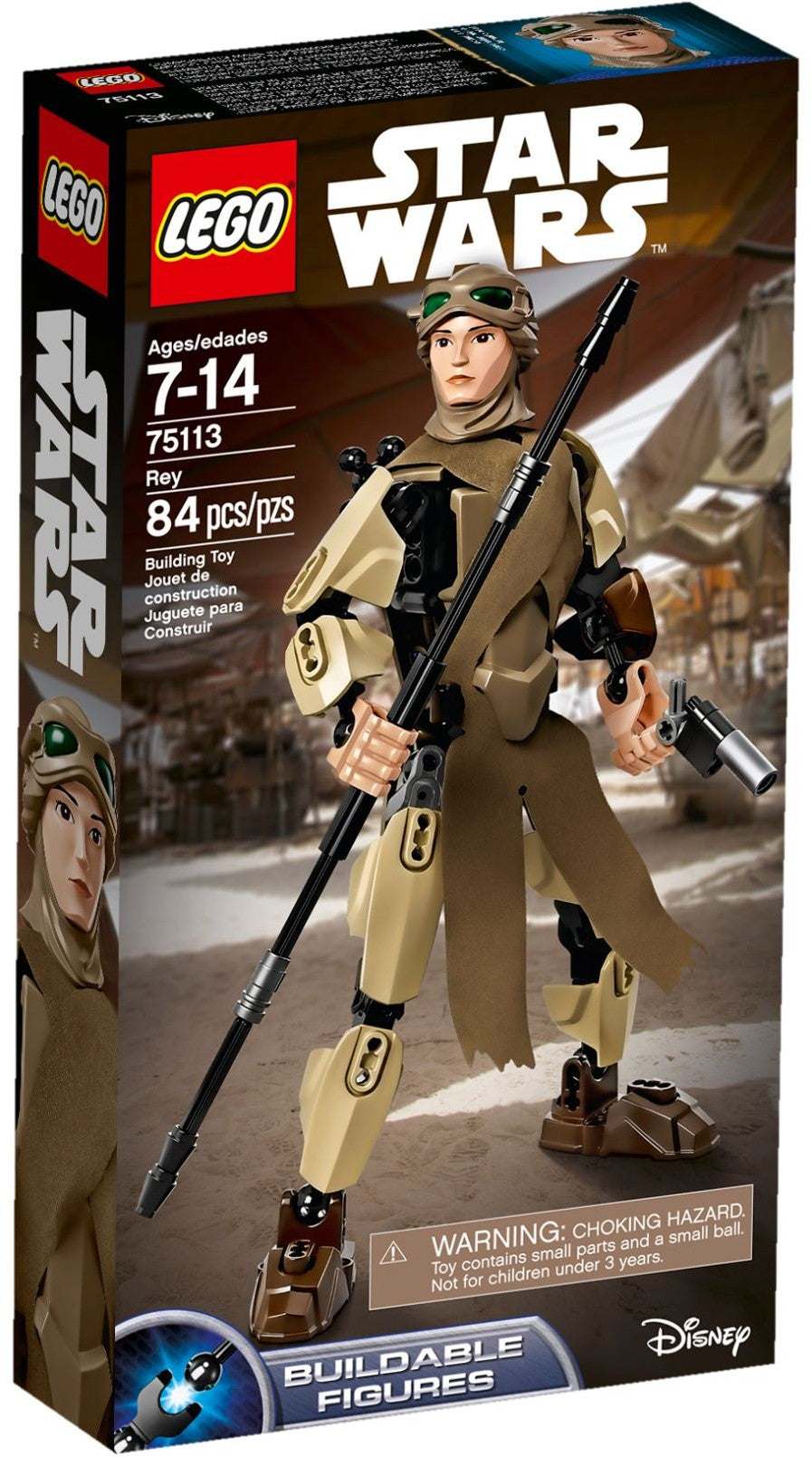 LEGO Star Wars Rey 75113 Building Kit - Buildable Action Figure for Kids & Collectors - Perfect for Play, Display & Star Wars Themed Parties