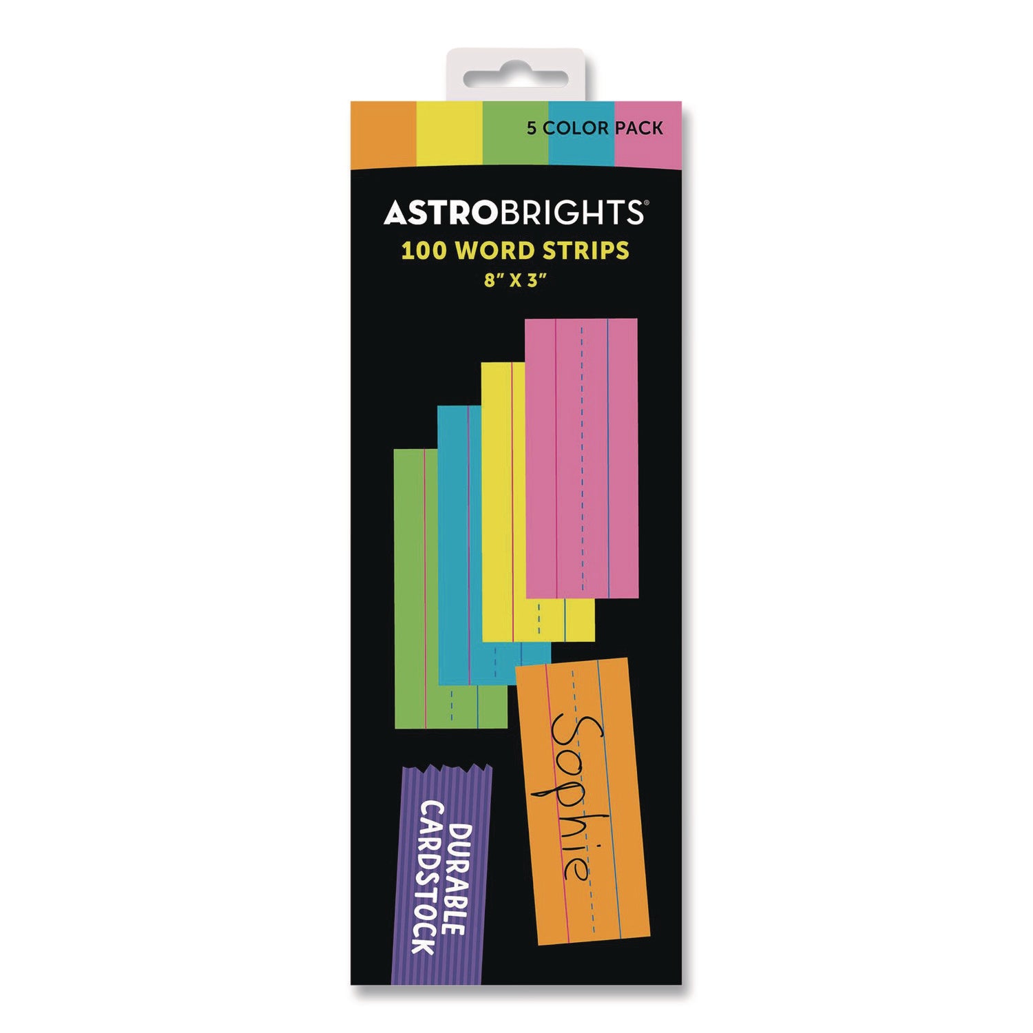 Astrobrights® Colorful Word Strips - Small Size, Assorted Colors, 100/Pack - Perfect for Classroom Labels, Bulletin Boards & DIY Projects