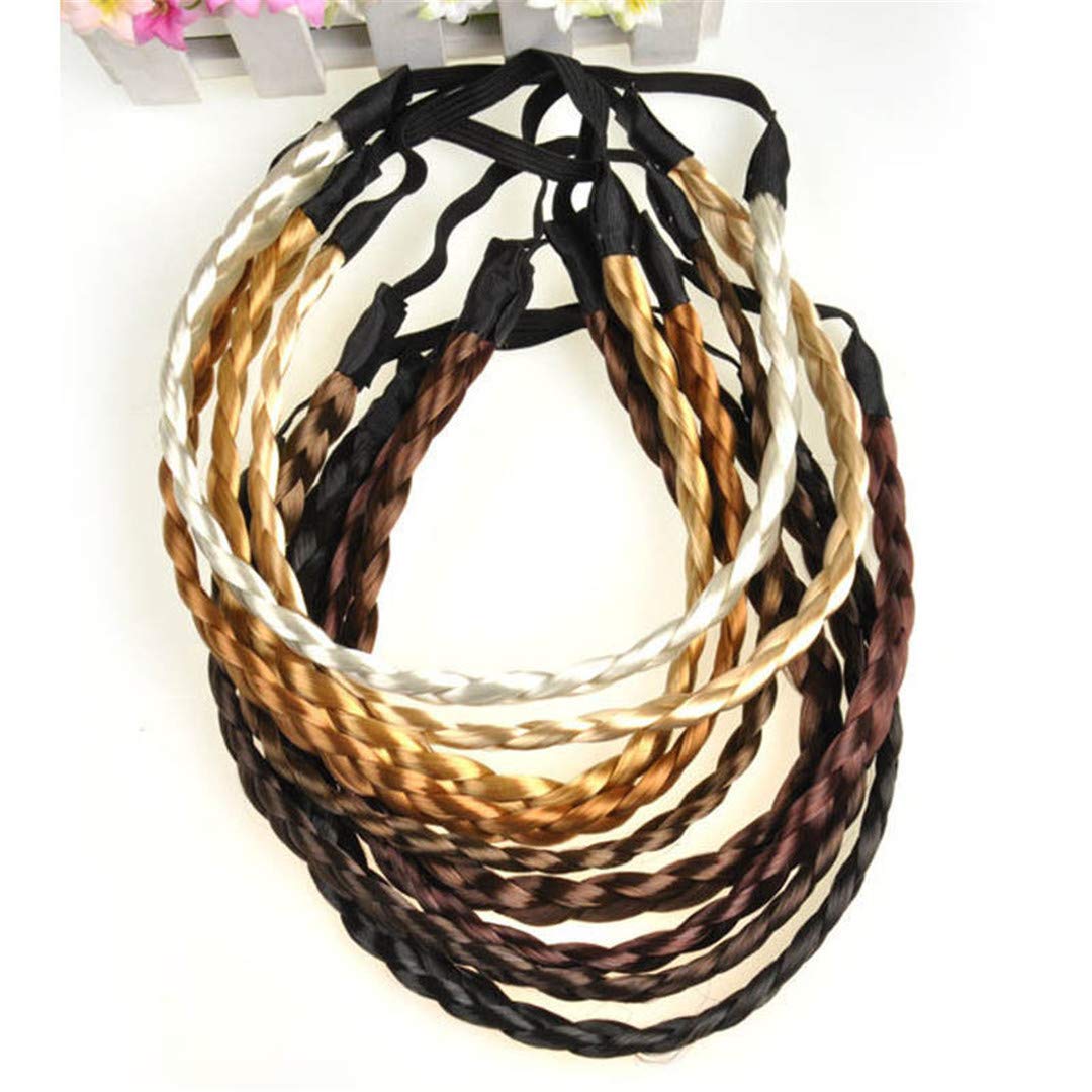 Fashion Hair Accessories - Synthetic Braided Headband, Elastic Hair Band, Scrunchy Headwear in Dark Coffee | Perfect for Everyday Wear, Parties & Special Occasions
