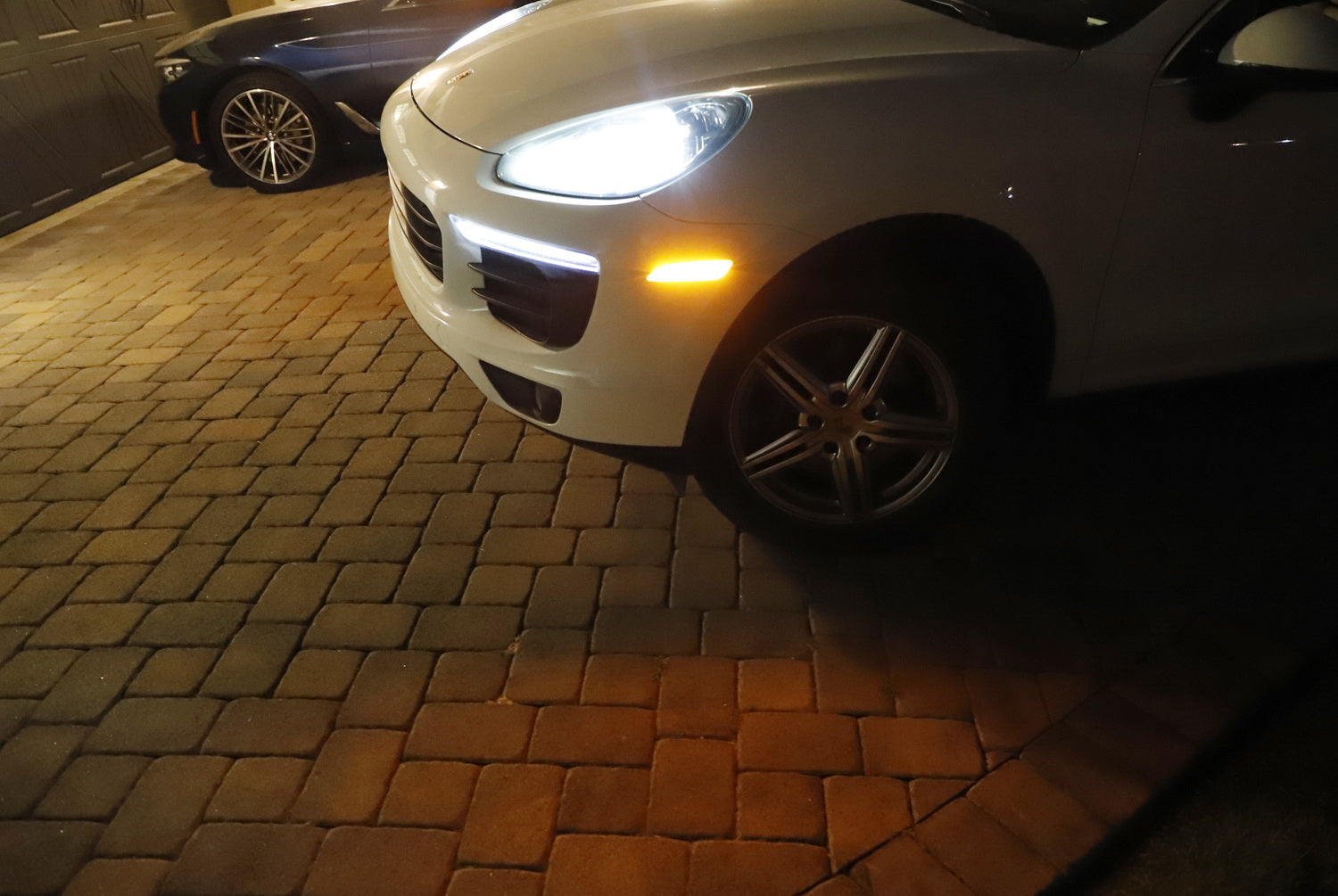 Amber LED Bumper Side Marker Lights for 2015-2018 Porsche Cayenne - Clear Lens, Easy Installation - Perfect for Night Driving & Enhanced Vehicle Visibility