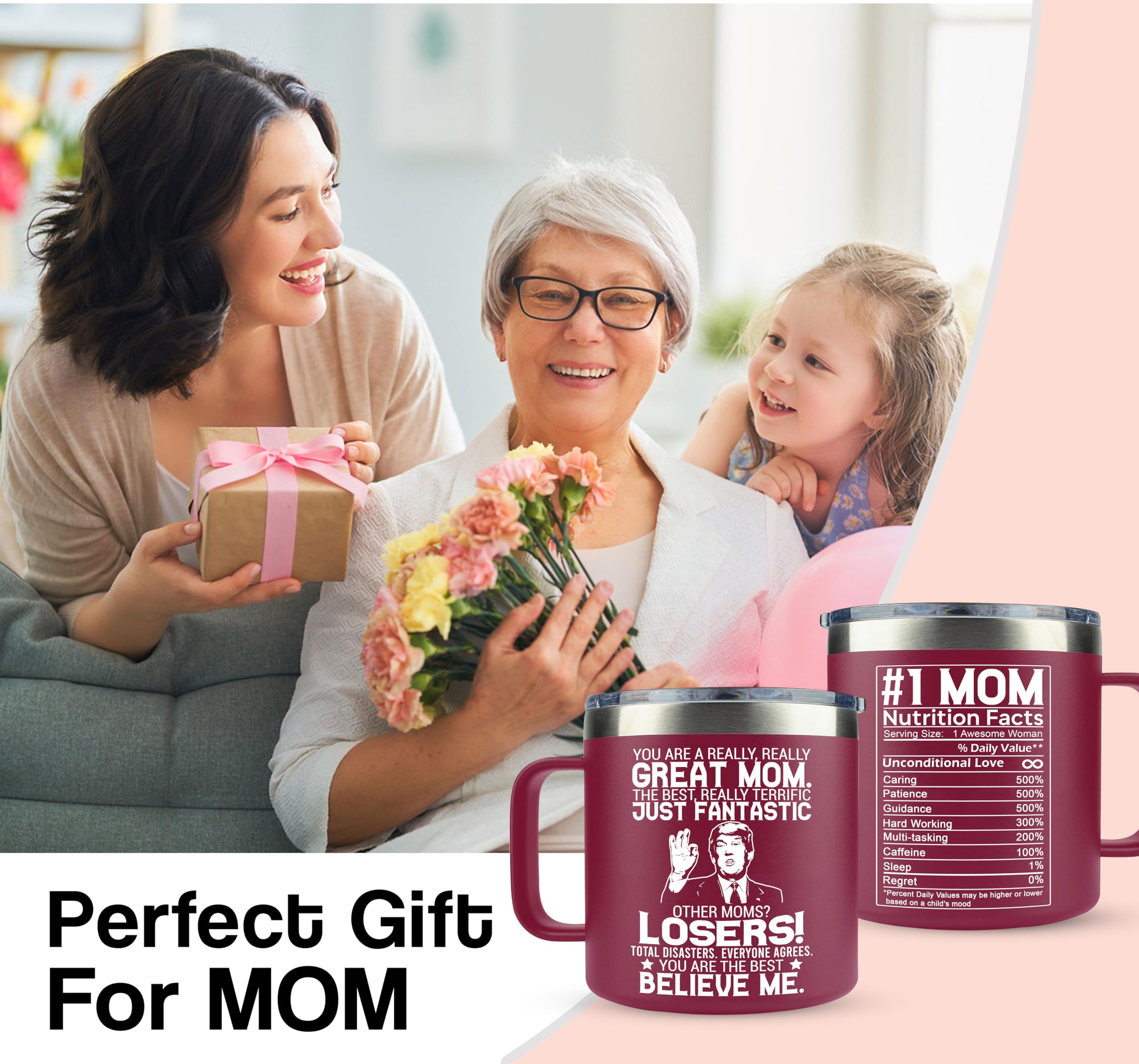 Best Mother's Day Gifts for Mom - Funny Novelty Coffee Mug 14Oz - Perfect Birthday & Christmas Present from Daughter or Son - Great for Tea, Coffee & Office Use