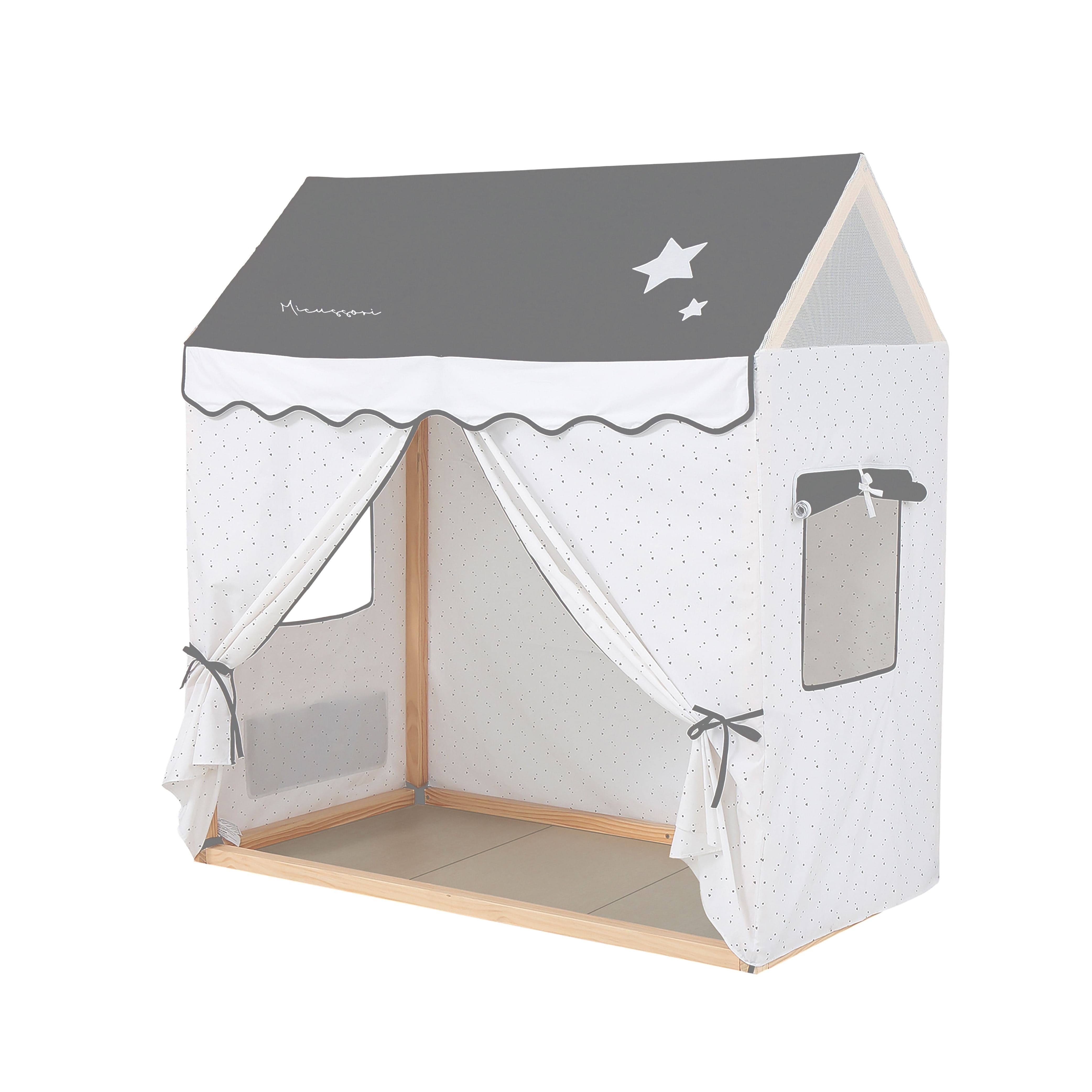 Micuna Micussori Tipi House Toddler Bed - Breathable Fabric Teepee Tent for Kids, Perfect for Nursery, Playroom & Indoor Camping Adventures