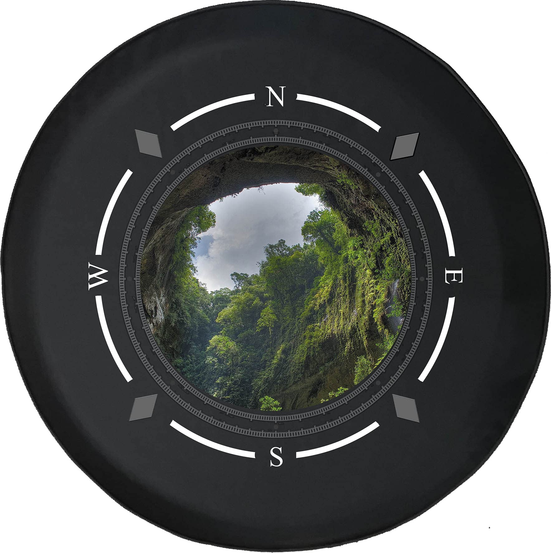 Premium American Unlimited Spare Tire Cover with Compass Design - Durable SUV, RV & Trailer Wheel Cover Accessories for Amazon Rainforest Adventures & Road Trips