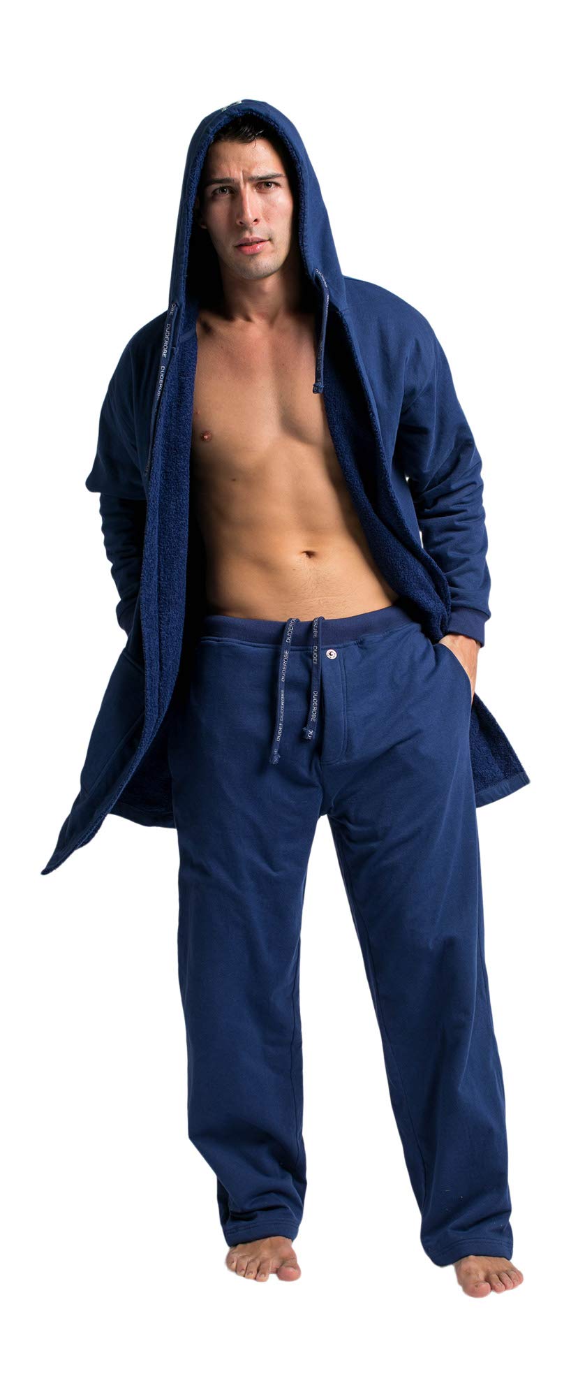 DudeRobe Men's Hooded Robe and Sweatpants Set - Ultra Soft Fleece Loungewear for Relaxing at Home | Shark Tank Featured | Ideal Father's Day Gift for Dad | Perfect for Lounging, Spa Days & Cozy Evenings