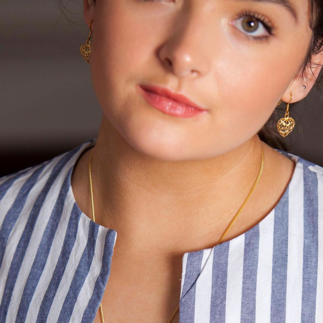 Elegant Gold Heart Earrings for Women - Perfect for Valentine's Day, Anniversary & Romantic Gifts | Jewelry for Everyday Wear & Special Occasions