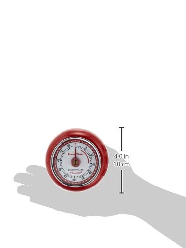 100-189RD Retro Magnetic Kitchen Timer - 2.8 Inch (70mm) Analog Steel Clock with 1.2 Inch (30mm) Depth - Perfect for Baking, Cooking, Classroom & Office Use