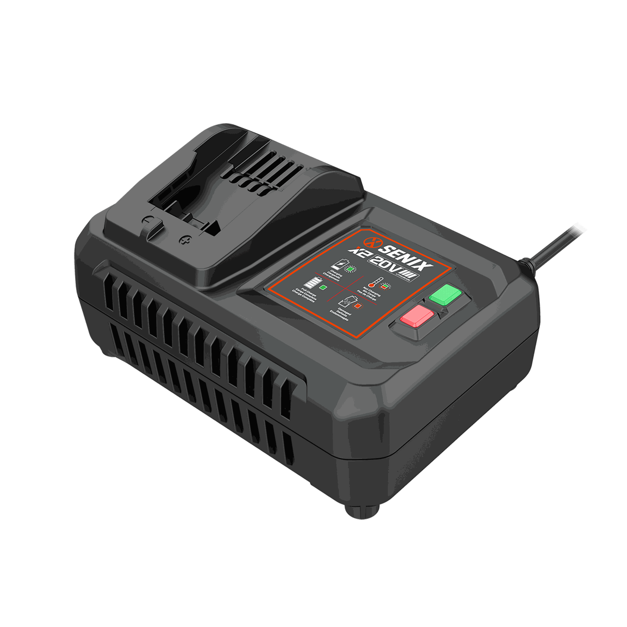 X2 20V Max 6 Amp Fast Battery Charger CHQX2 - Quick Charging for Power Tools - Perfect for DIY Projects and Professional Worksites