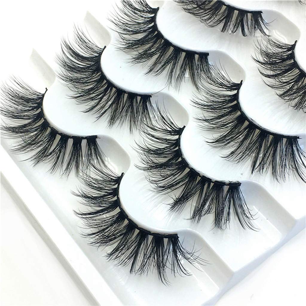 Bloodfin Luxury 6D Roll False Eyelashes - 5 Pairs of Reusable, Thick & Long Multilayer Fluffy Mink Lashes for Professional Makeup (#03) | Handmade Natural Eyelash Extensions for Dramatic Eye Looks, Parties & Special Occasions