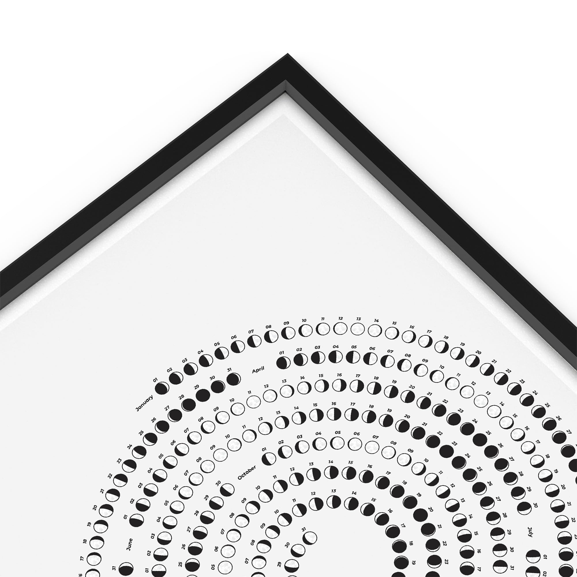 2025 Moon Phase Calendar - Unframed Single Page Lunar Wall Art for Home & Office Decor | Perfect for Hallway, Living Room, Bedroom & Gift Giving