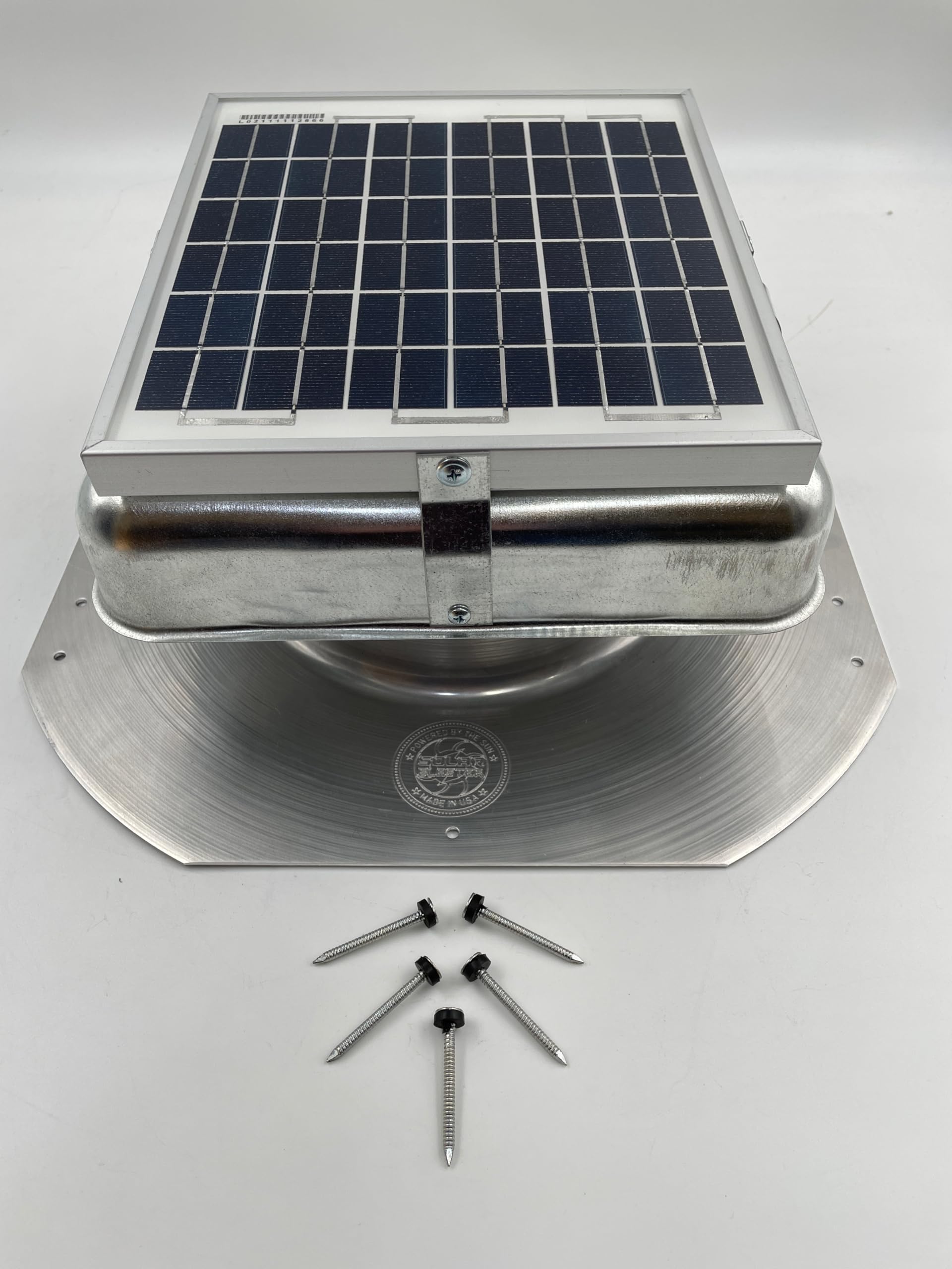 Solar-Powered Roof Ventilation Fan - Galvanized Steel Attic Fan with Solar Panel for Home & RV | Energy-Efficient Roof Vent for Cooling & Moisture Control | Perfect for Hot Climates, Garages & Sheds