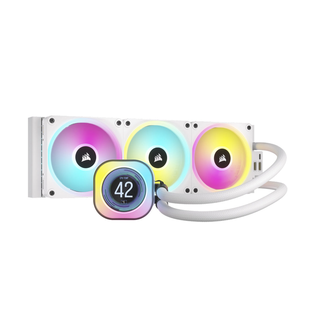 Corsair iCUE LINK H150i LCD White 360mm AIO Liquid CPU Cooler - Premium RGB Cooling System for Gaming PC & Workstation - Perfect for High-Performance Computers and Overclocking