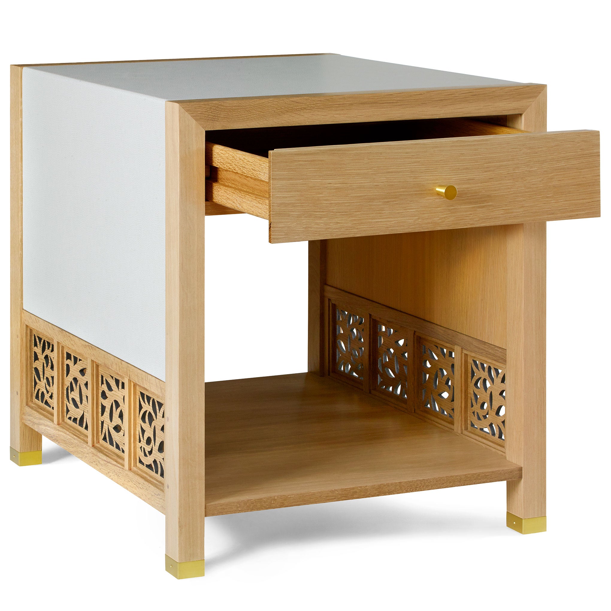 Surrey Hills Trellis End Table - Elegant Side Table for Living Room, Bedroom, or Patio - Perfect for Home Decor & Small Space Furniture