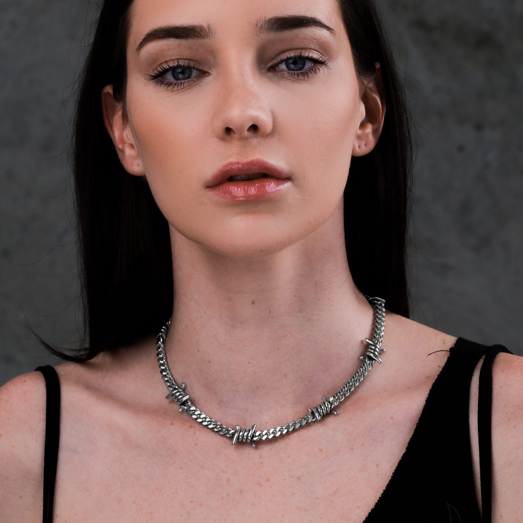 6mm Barbed Wire Cuban Chain Necklace for Men - Stainless Steel Punk Hip Hop Jewelry - Perfect for Streetwear, Gifts & Everyday Wear