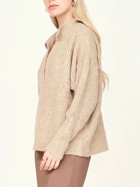 Mirth Jackson Women's Camel Sweater - Soft Knit Pullover for Fall & Winter | Cozy Casual Wear for Office, Dates & Outings