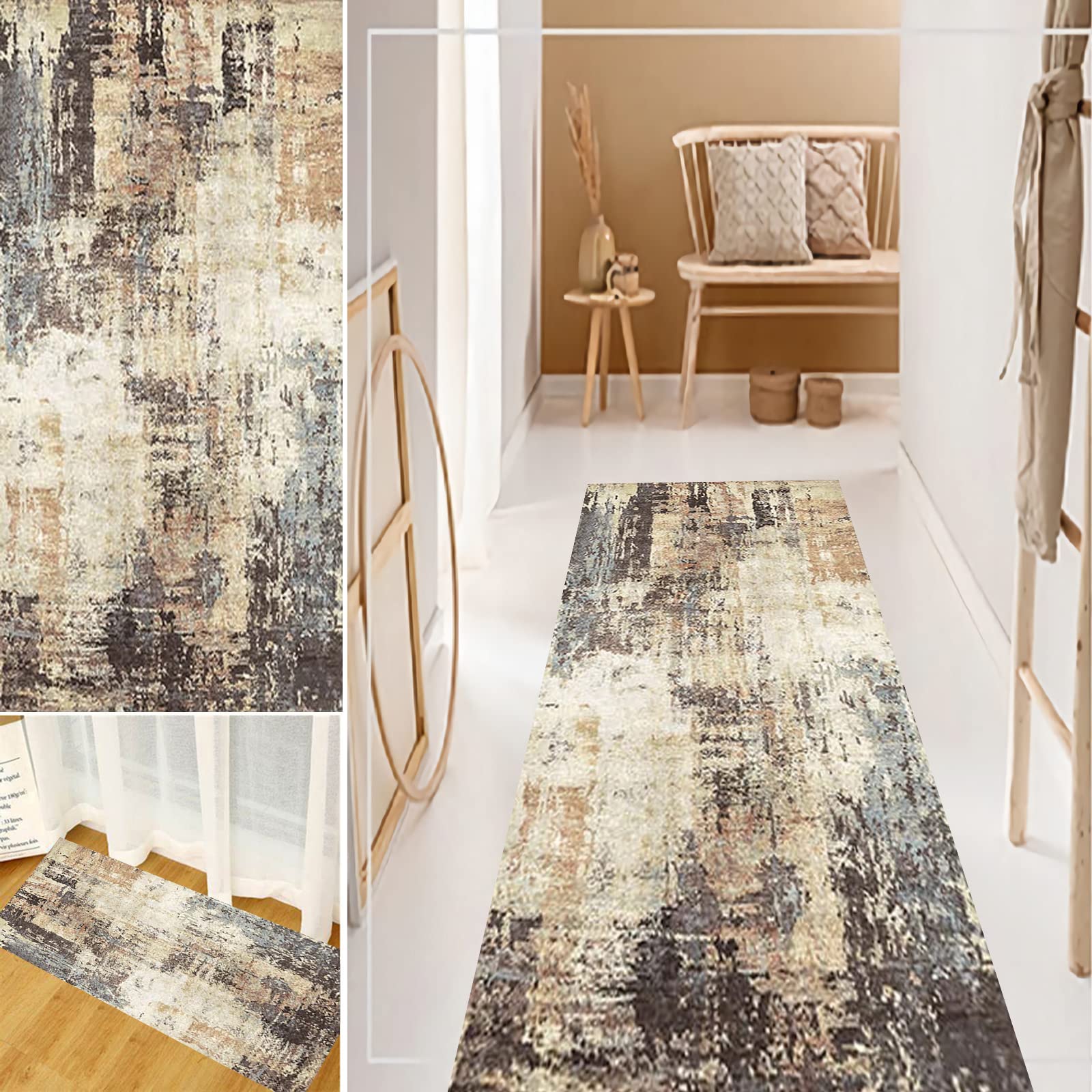 Non-Slip Washable Hallway Runner Rug 3'7