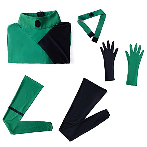 Women's Shego Cosplay Costume - Green Supervillain Jumpsuit with Gloves & Stockings | Halloween, Comic Con, Cosplay Party Outfit | Perfect for Halloween Costumes, Anime Conventions & Themed Parties