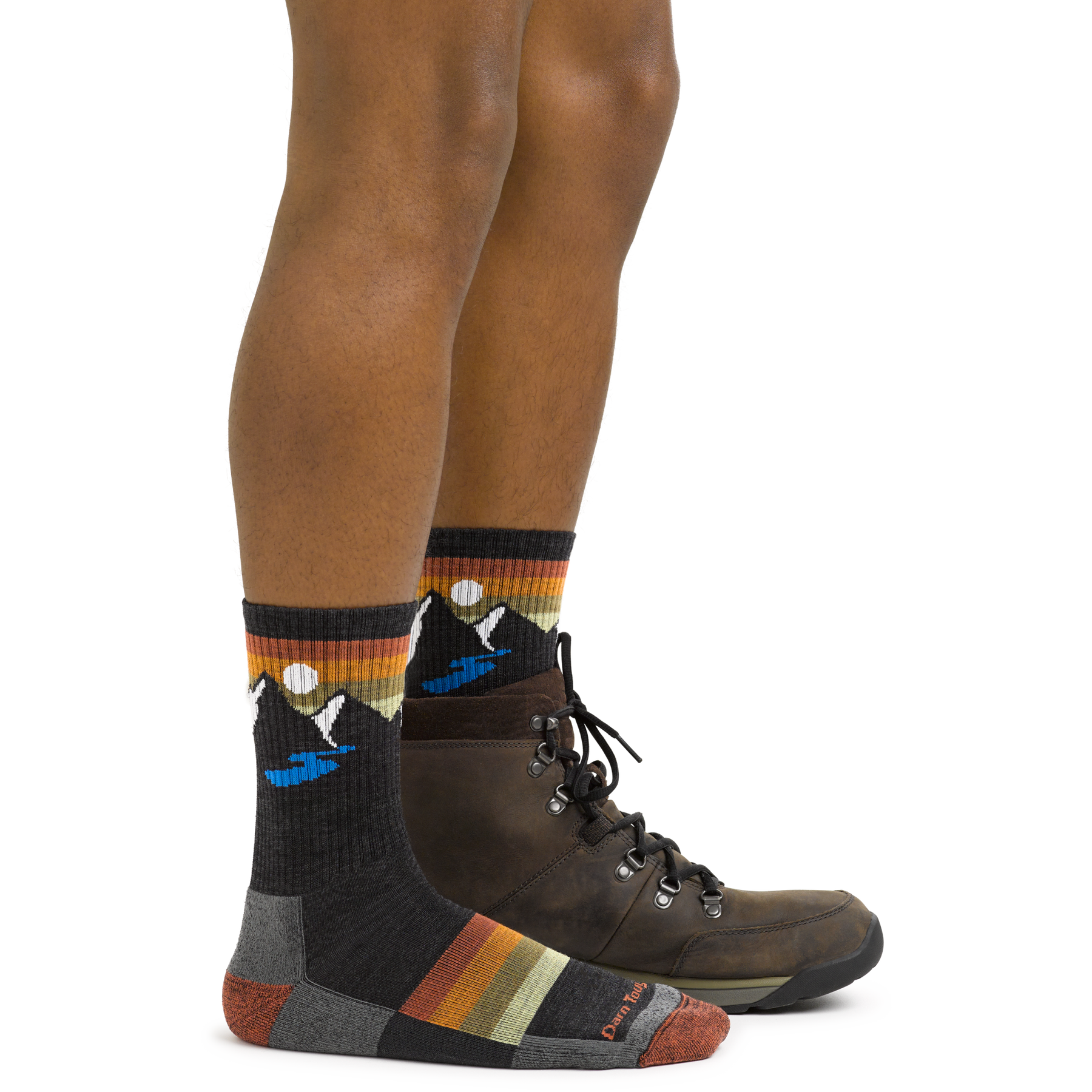 Darn Tough 1997 Sunset Ridge Micro Crew Lightweight Cushion Socks for Men - Hiking, Running & Outdoor Activities