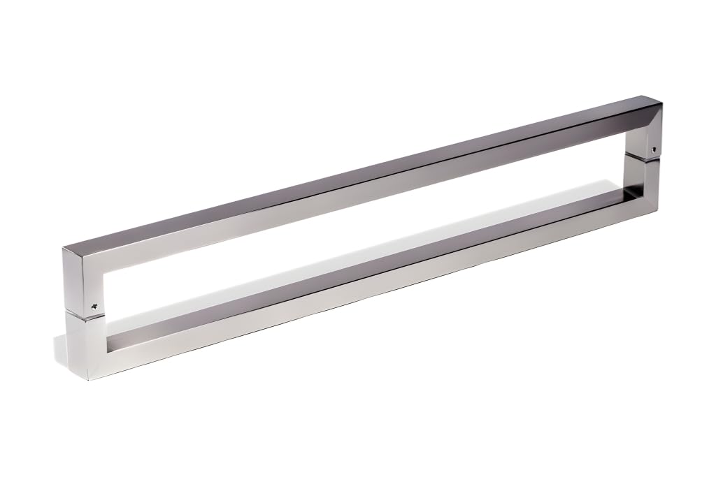 1 Foot Long Brushed Nickel Satin Finish Stainless Steel Door Handles - Modern Front Door Pulls for Home, Office & Commercial Use - Durable Rectangular Bar Handle for Shower Glass Doors & Sliding Barn Doors (Perfect for Entryways, Bathrooms & Rustic Interior Designs)